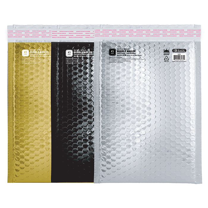 Large Metallic Bubble Mailers #5, 10.5 x 15 in Padded
