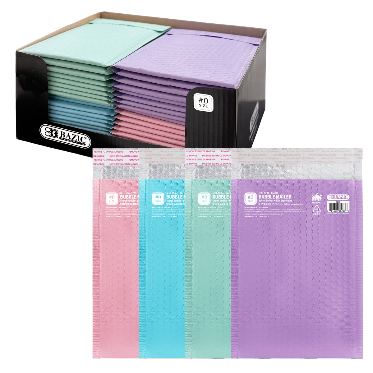 Matte Pastel Bubble Mailers #0, 6 x 9.25 in Padded Envelopes