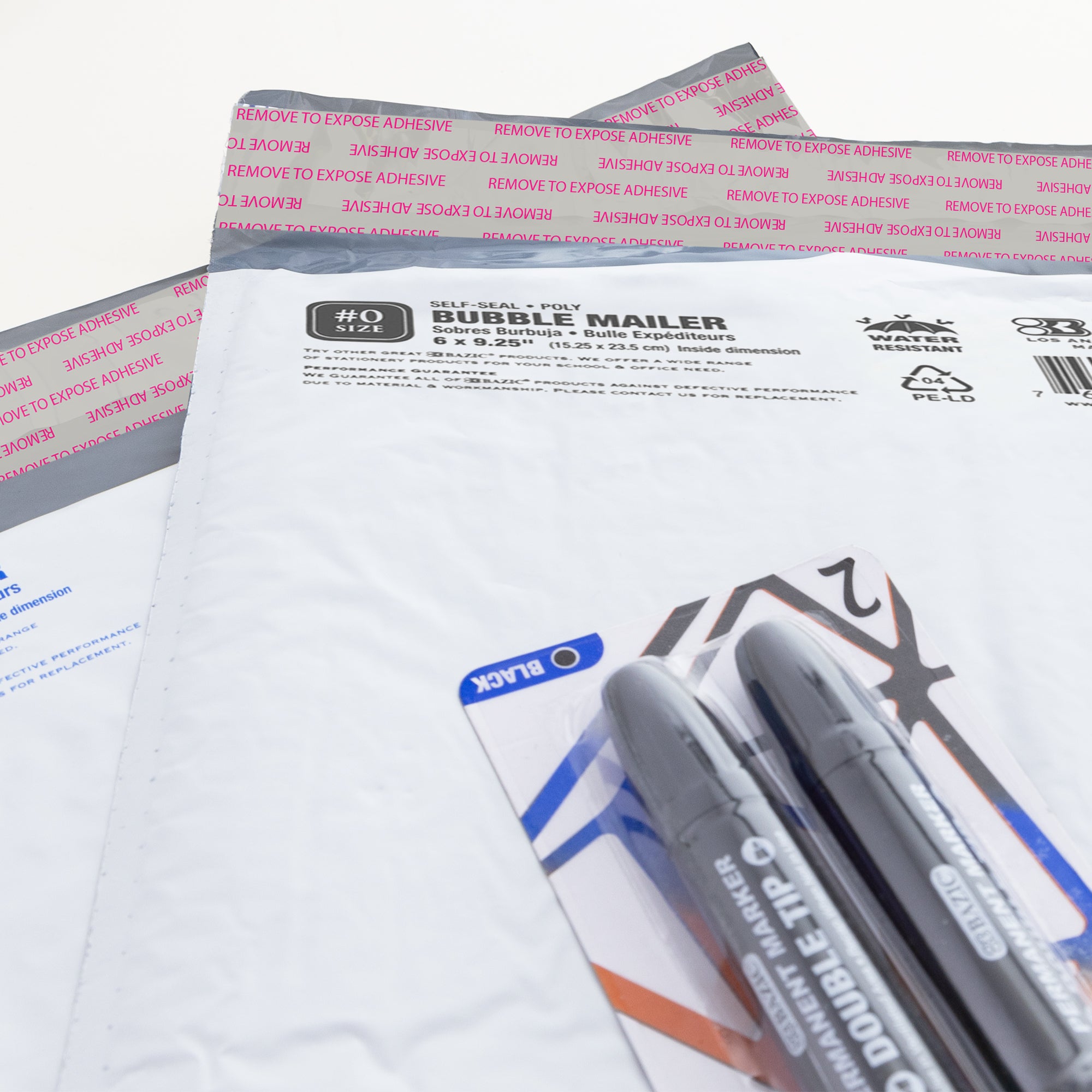 6" x 9.25" (#0) Poly Bubble Mailer (4/Pack)