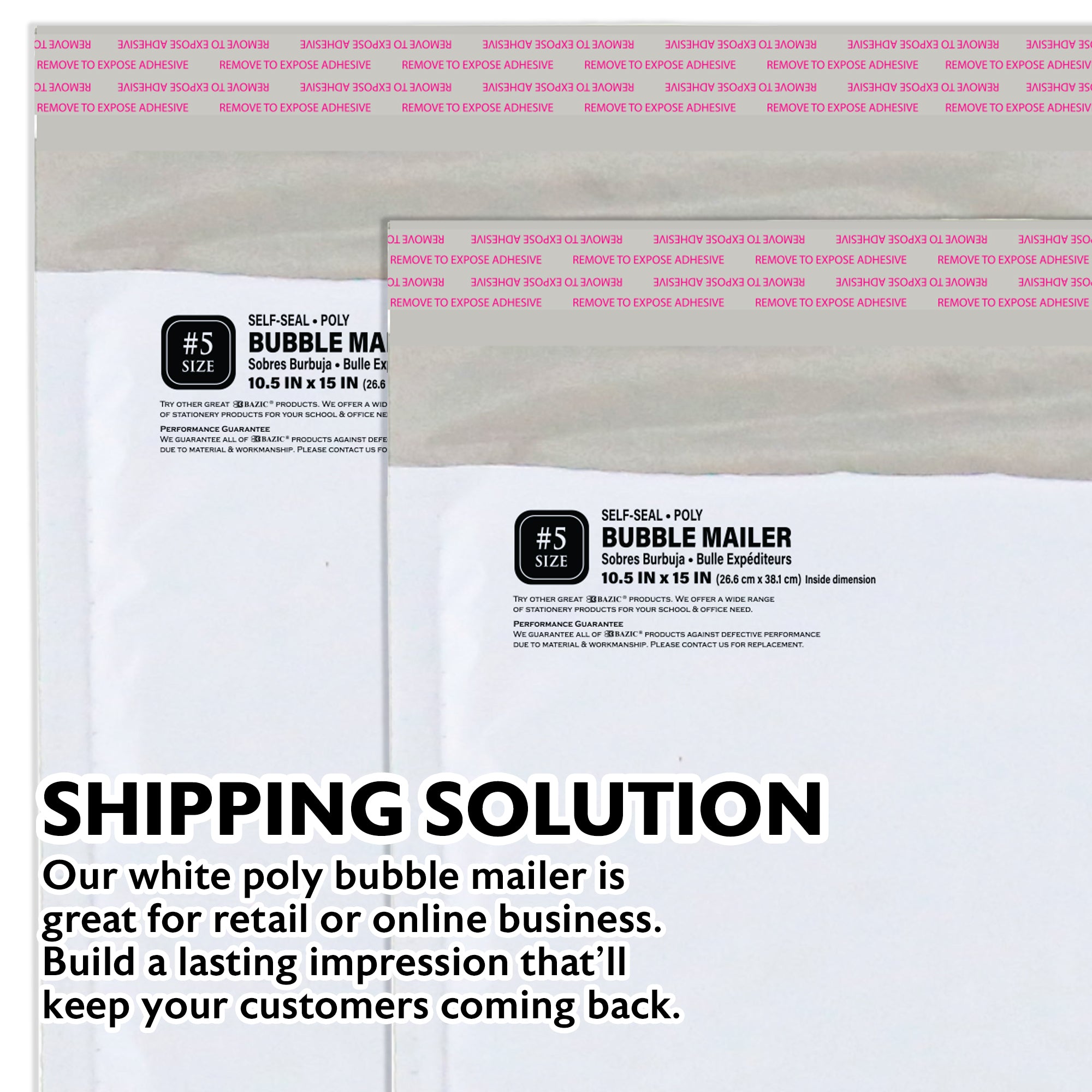 10.5" x 15" (#5) Poly Bubble Mailer (2/Pack)