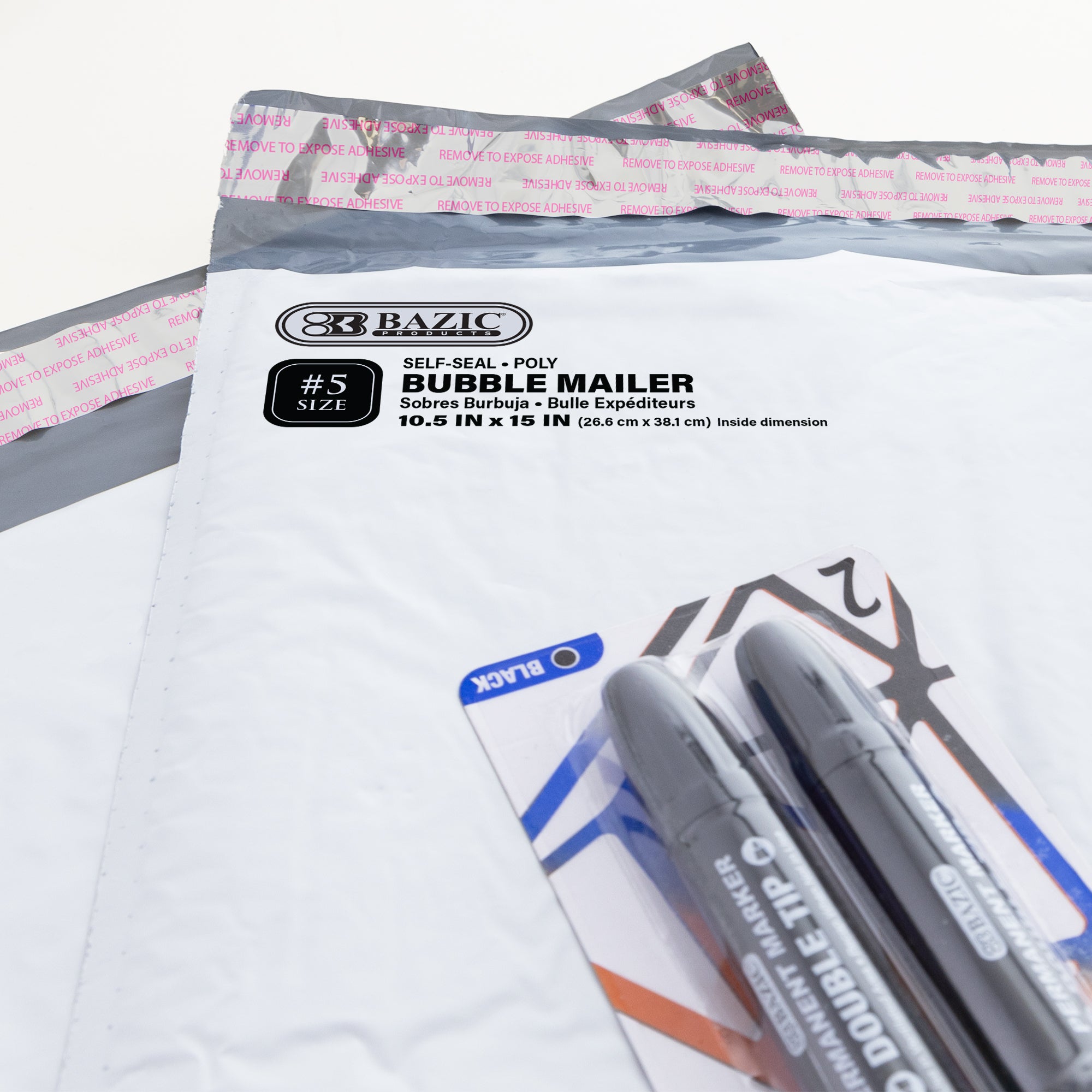 10.5" x 15" (#5) Poly Bubble Mailer (2/Pack)