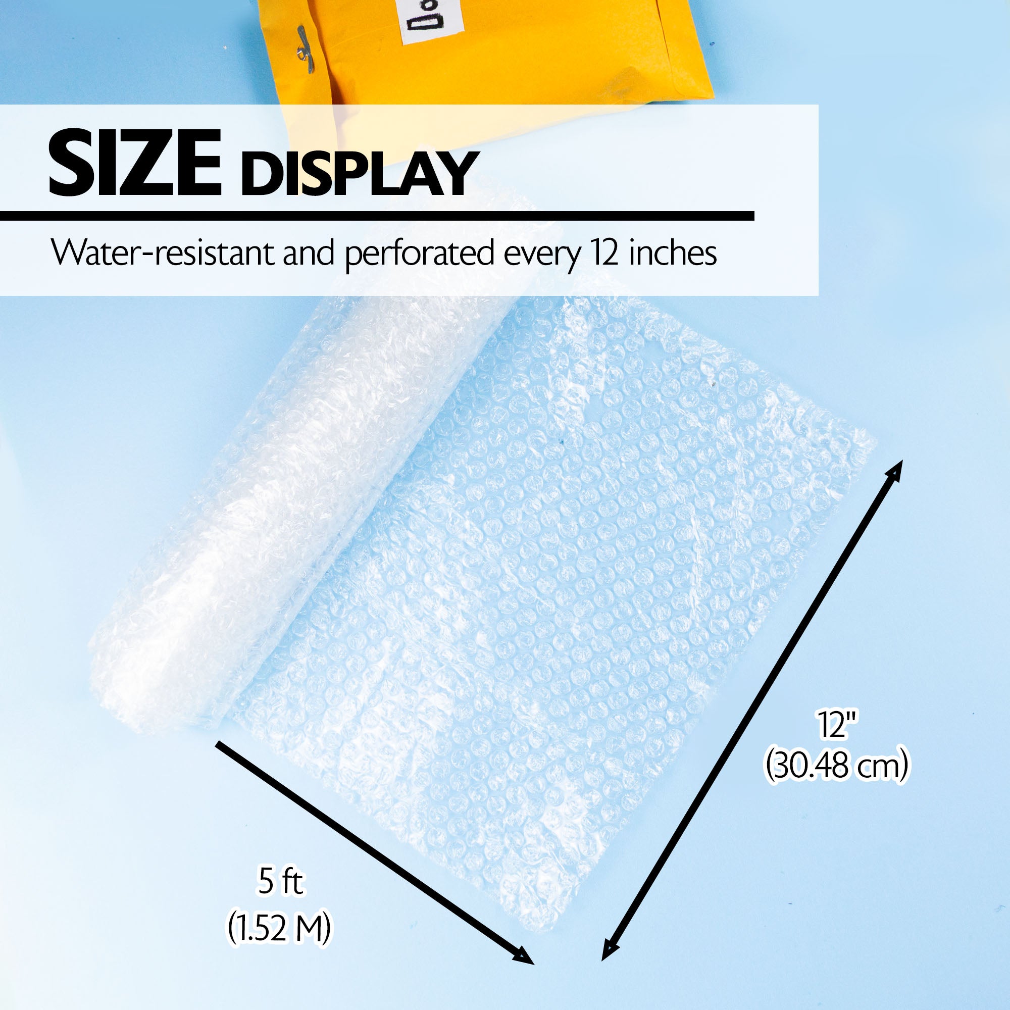 Cushion Bubble Wrap Roll, 12 in x 5 ft