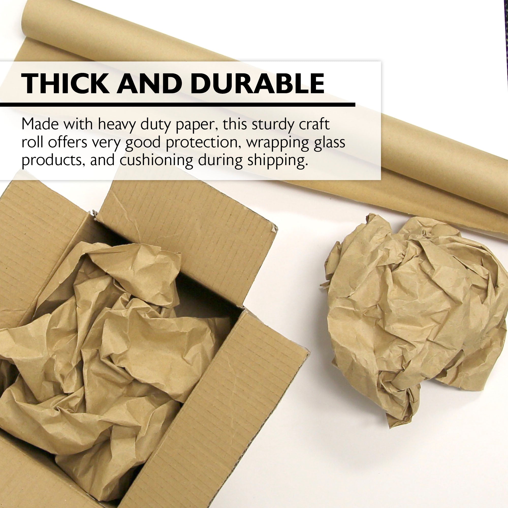 Natural Kraft Wrapping Paper Roll, 30 in x 14 ft