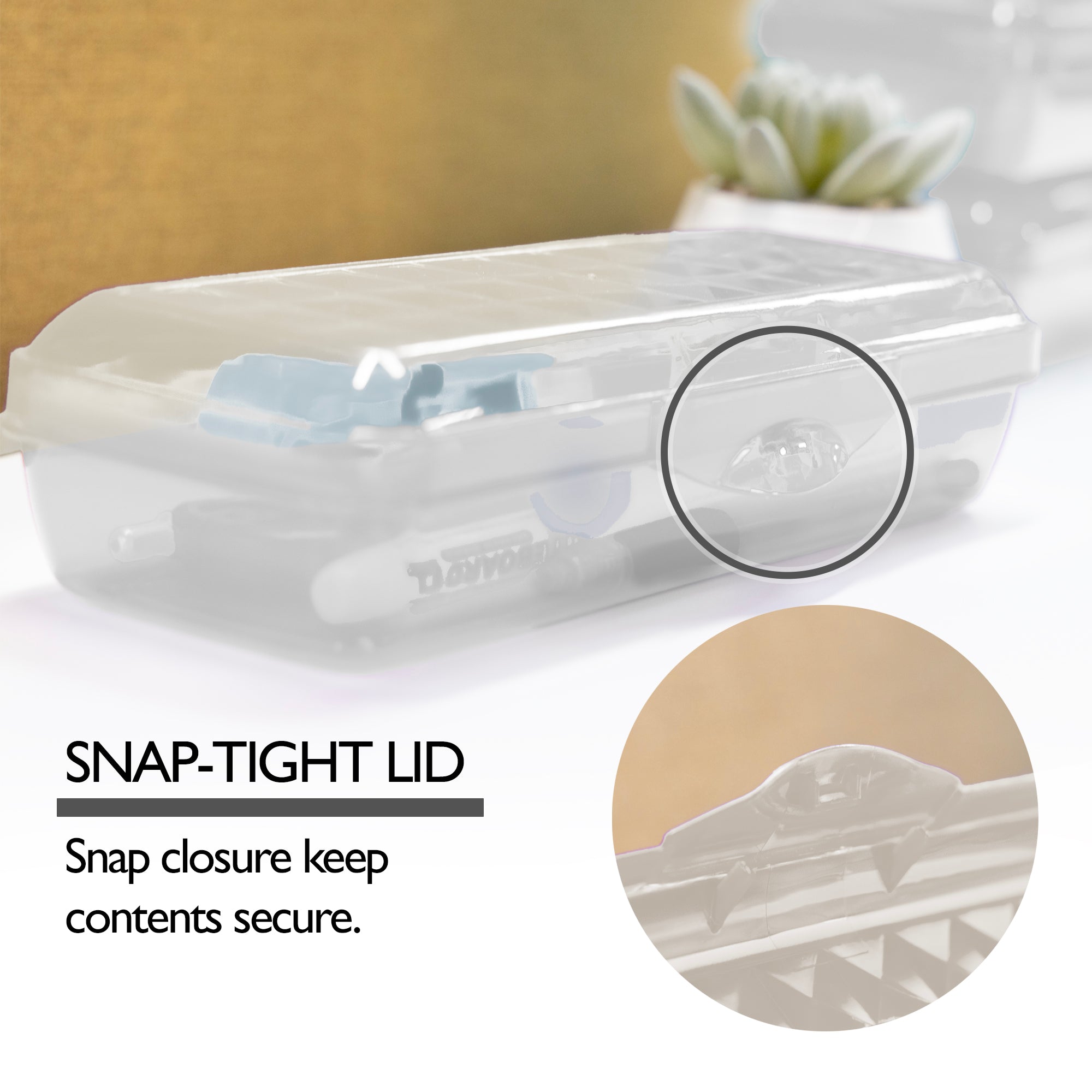 LUCENT Clear Pencil Box, 8 x 3 3/8 x 1 7/8 in