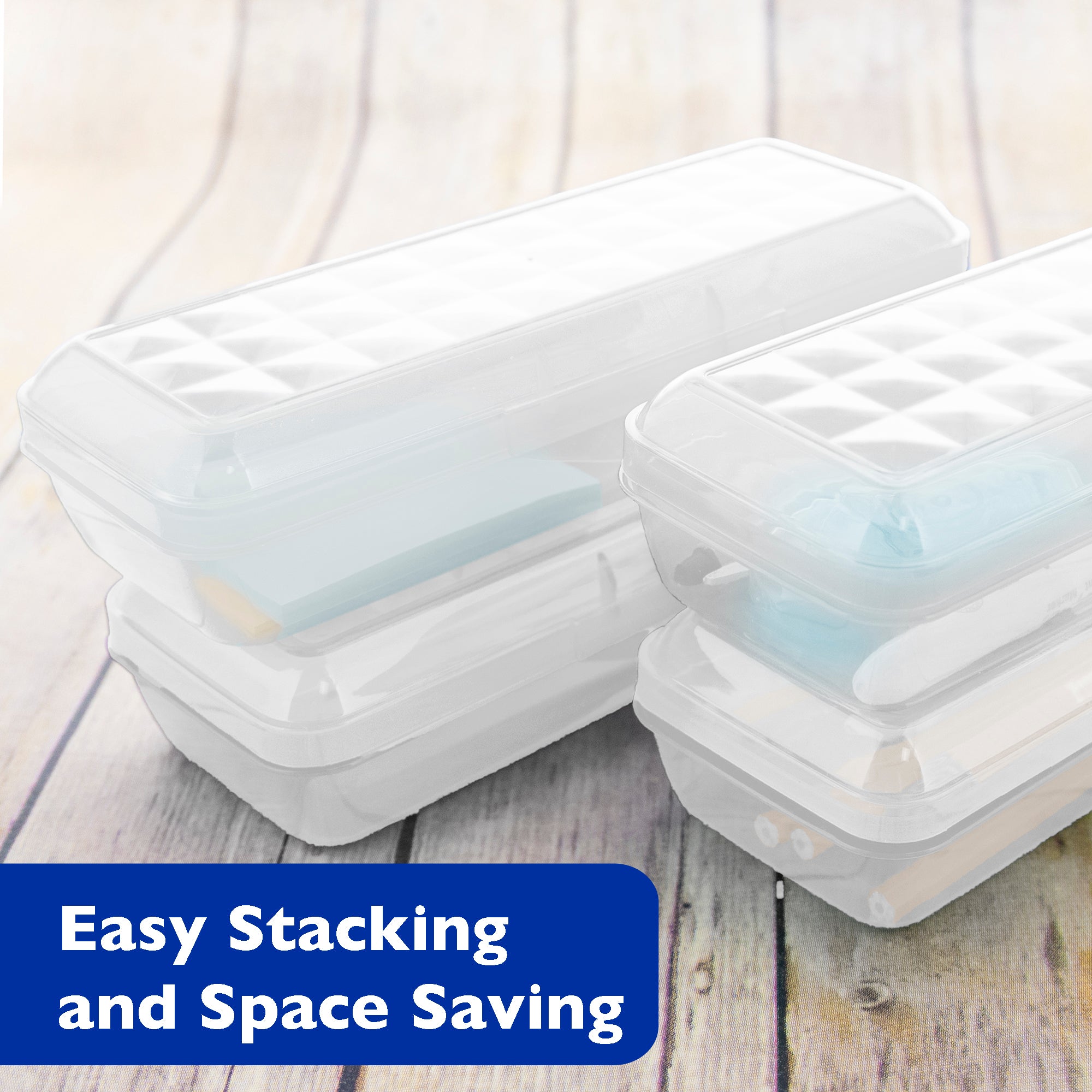 LUCENT Clear Pencil Box, 8 x 3 3/8 x 1 7/8 in