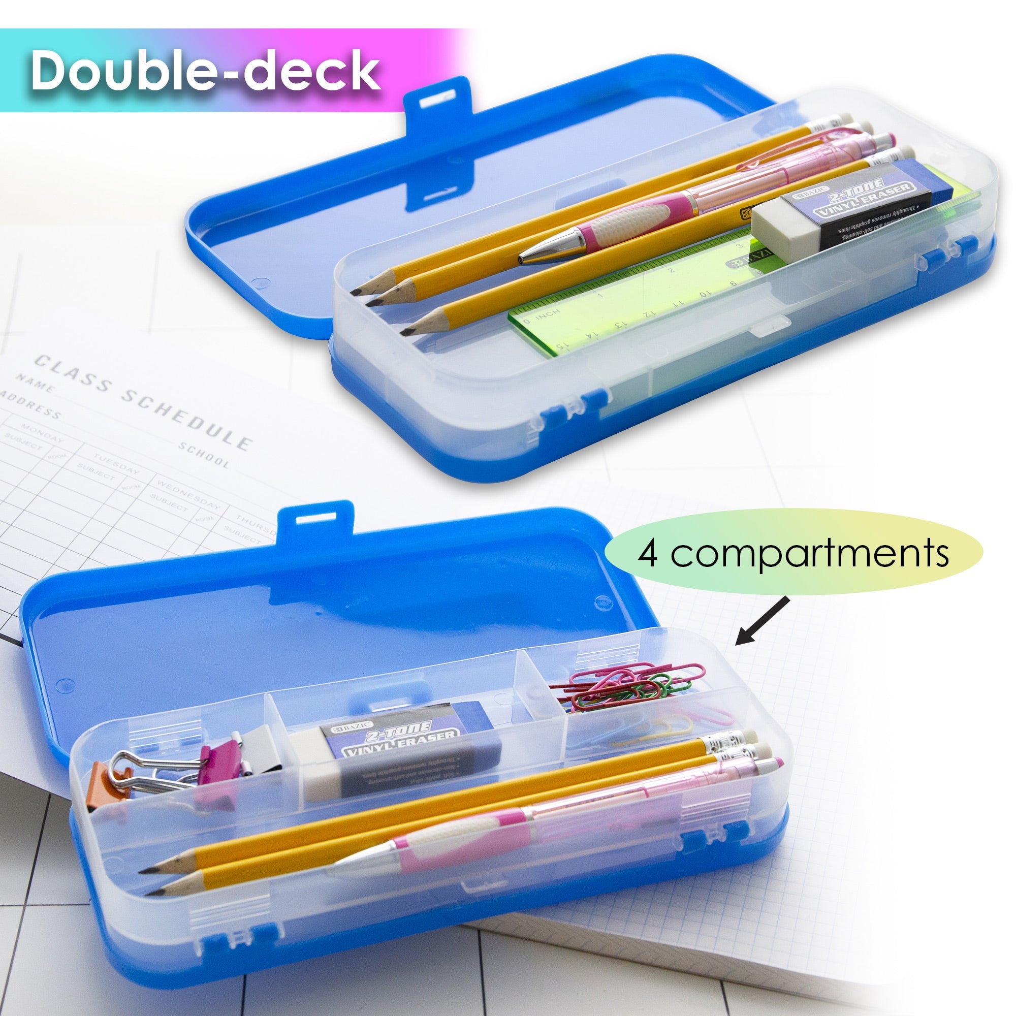 Bright Color Double-Deck Organizer Box – BAZIC Store