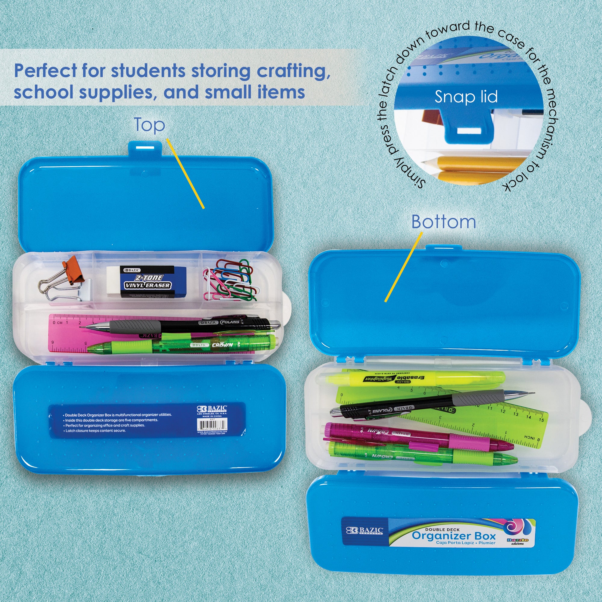 Bright Color Double Deck Organizer Box