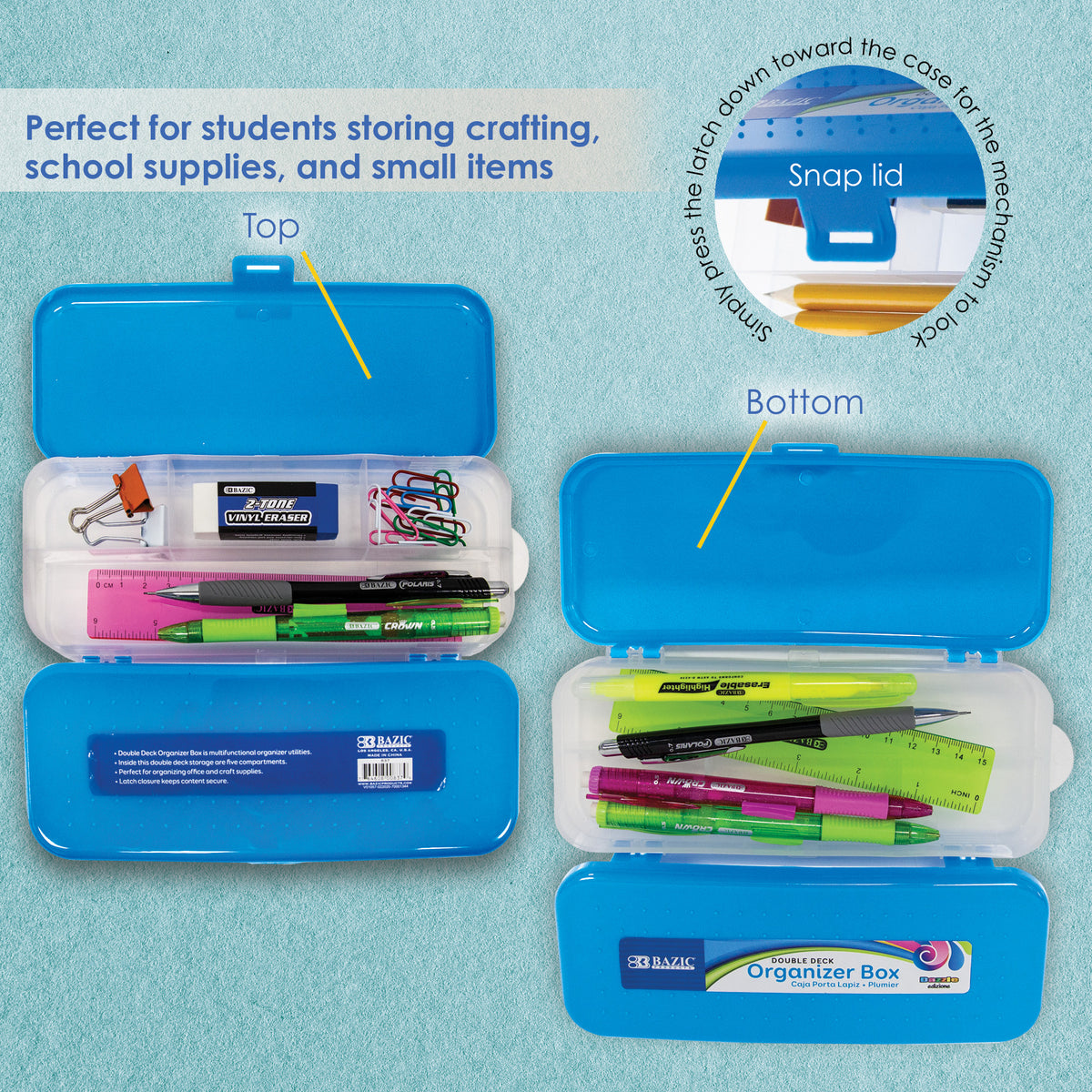 Bright Color Double-Deck Organizer Box