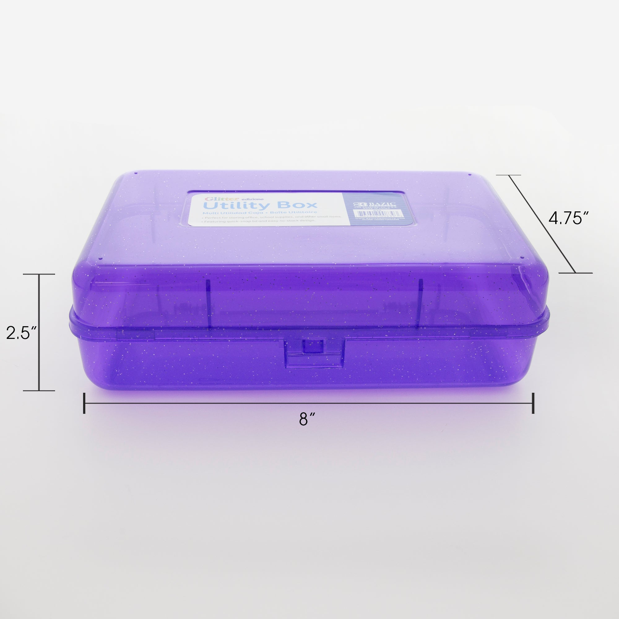 Glitter Bright Color Utility Box, 8 x 5 1/4 x 2 3/8 in