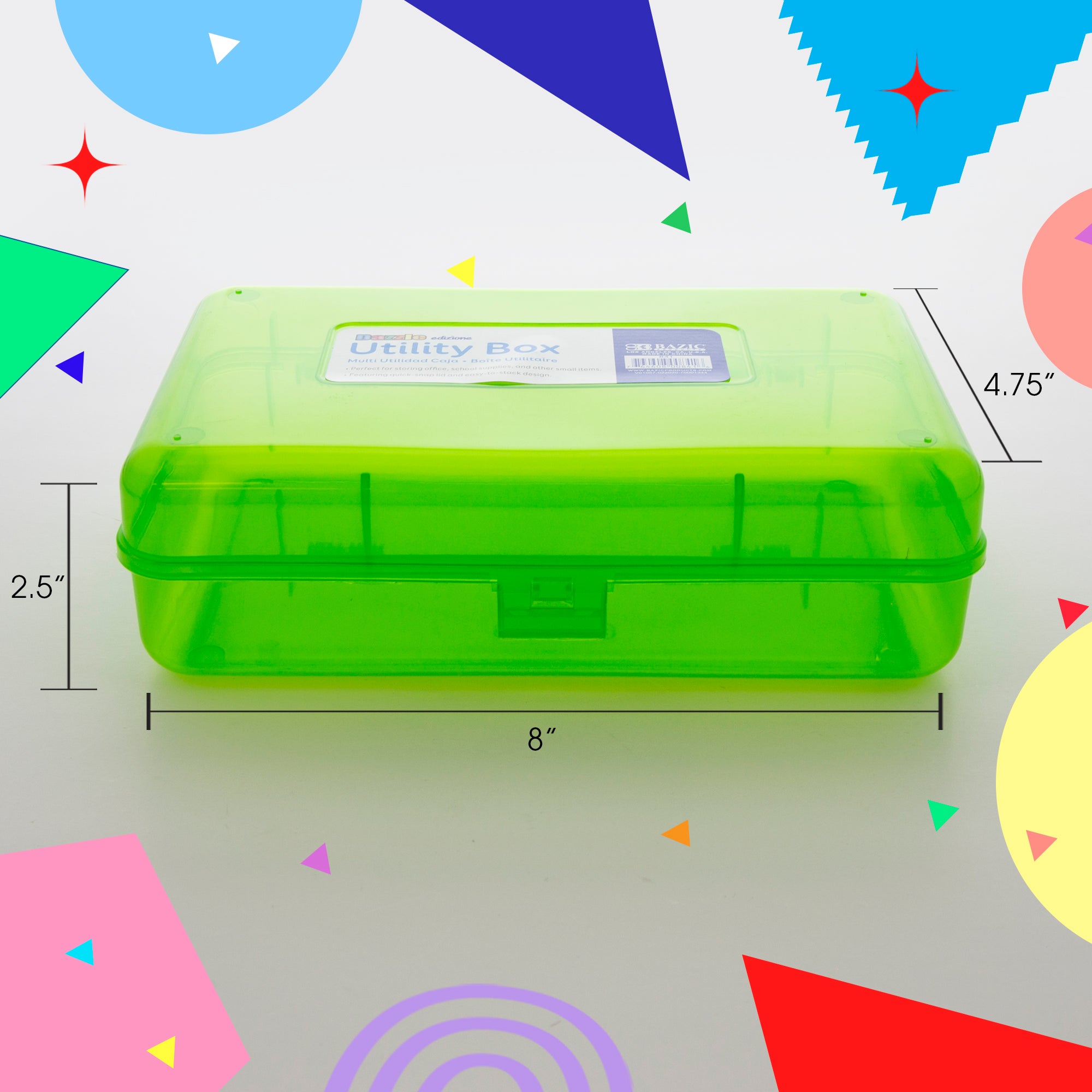 Bright Color Multipurpose Pencil Box, Stackable