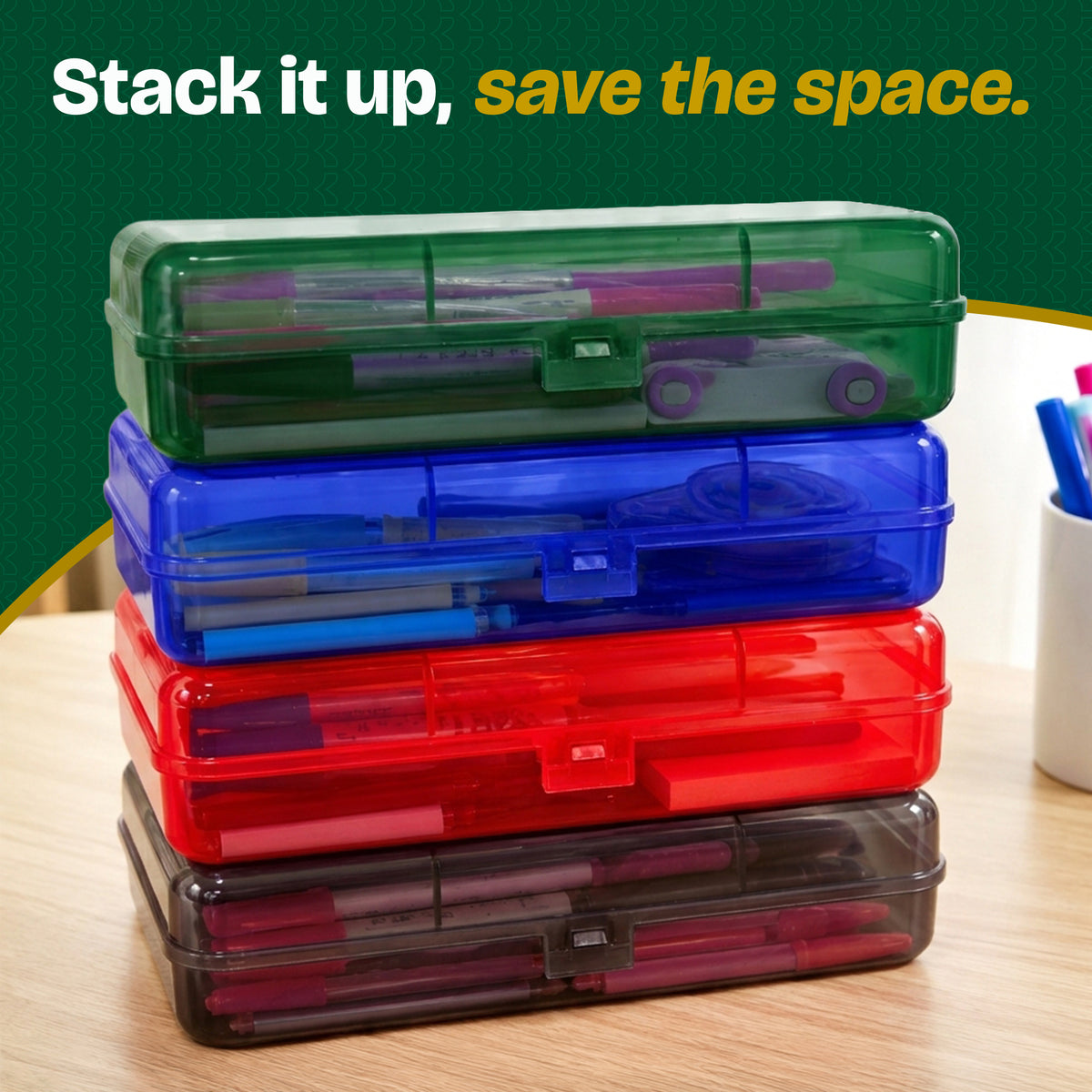 Classic Multipurpose Pencil Box, Stackable