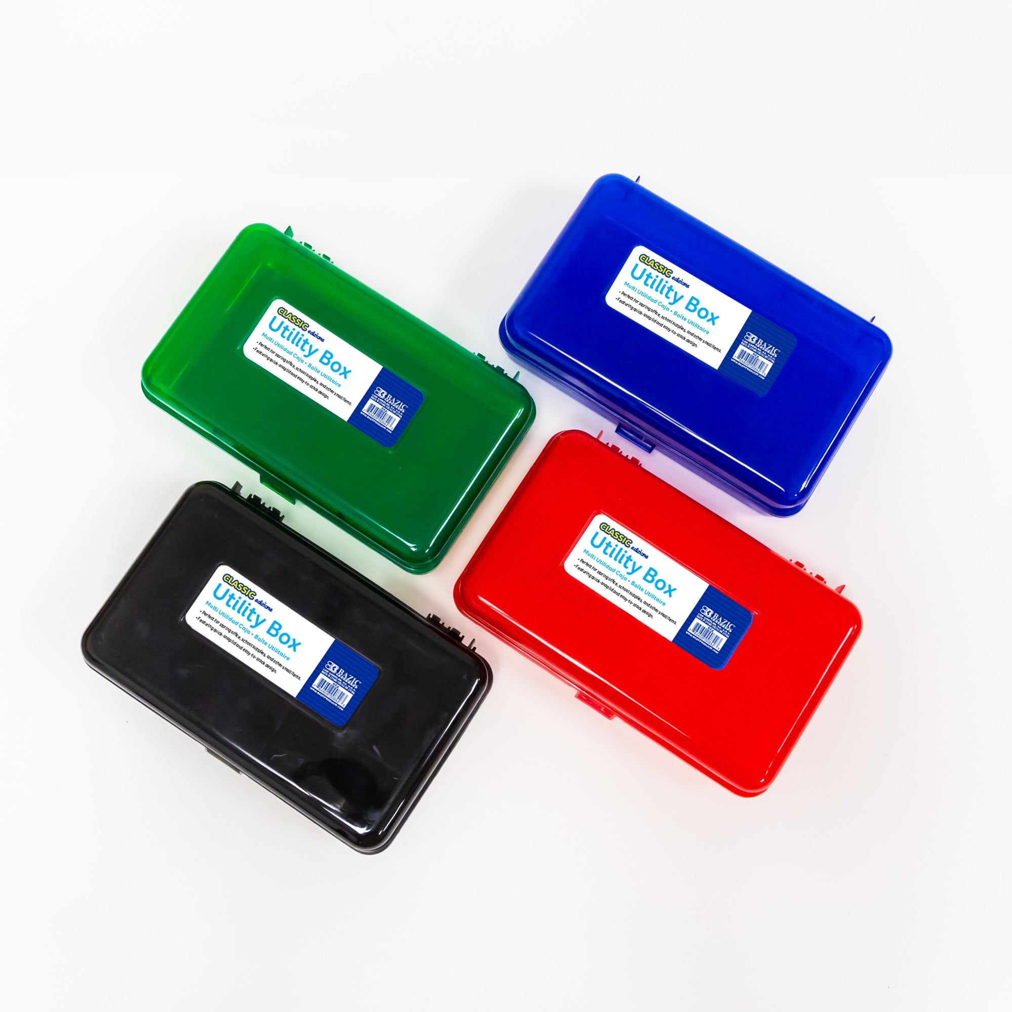 Large Pencil Case, Plastic Utility Box, Assorted Colors