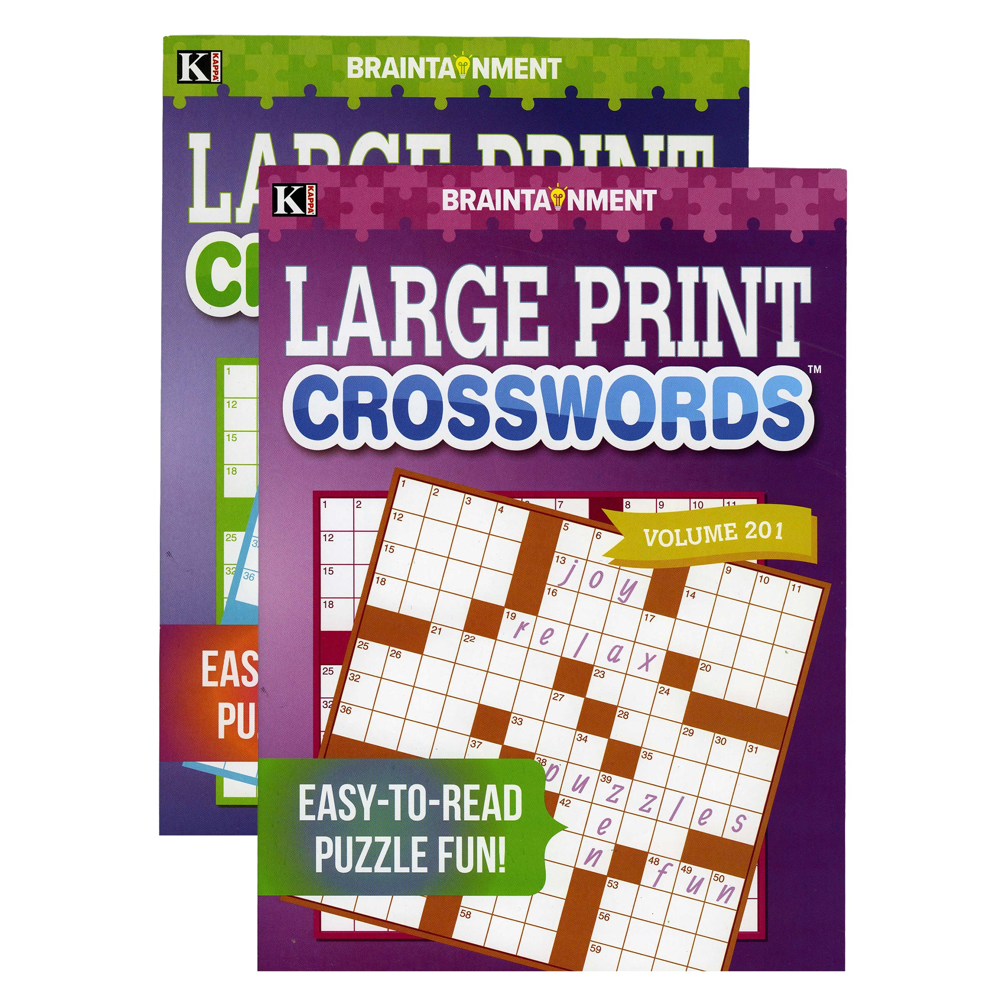 BAZIC Large Print Crossword Puzzle Book, 7.75 x 11 in