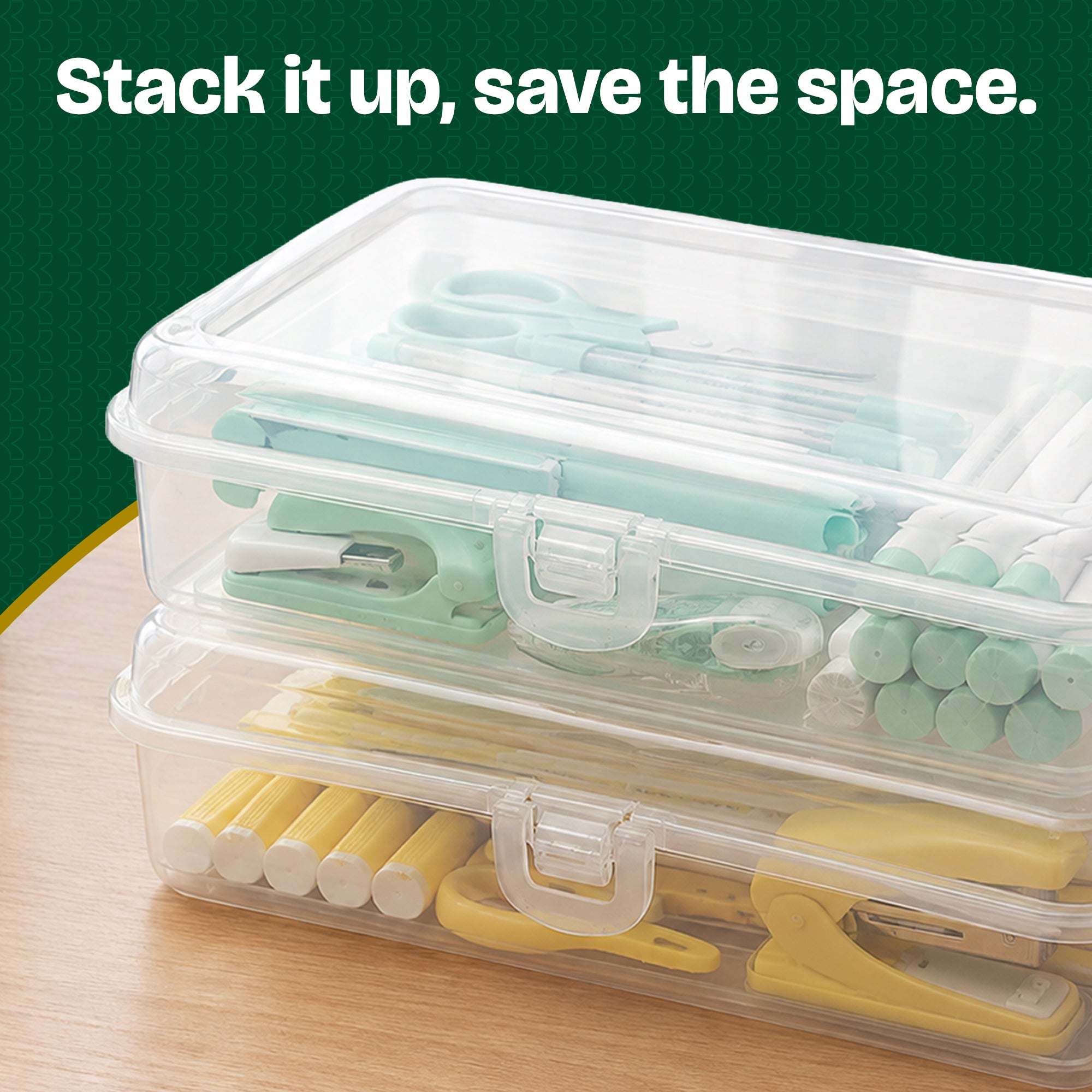 Basix Clear Multipurpose Pencil Box, Stackable
