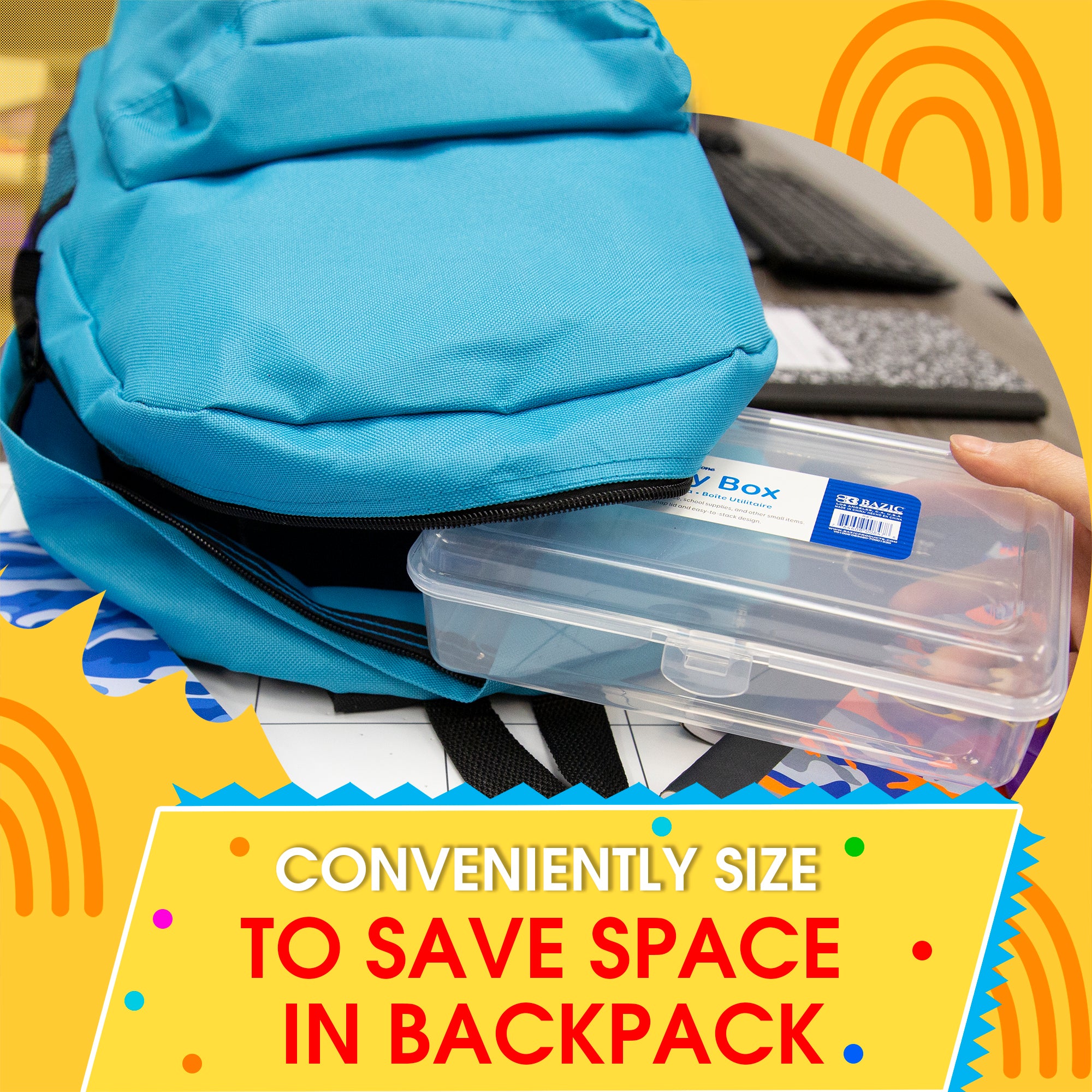 Basix Clear Multipurpose Pencil Box, Stackable