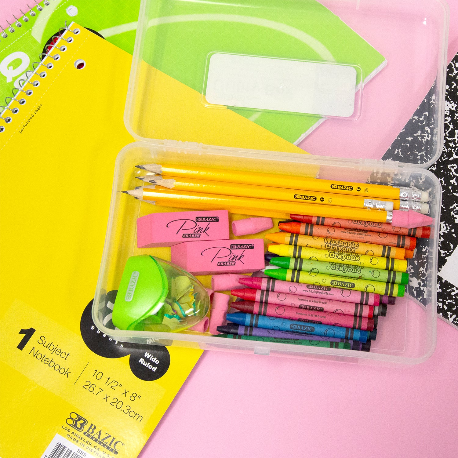 Basix Clear Multipurpose Pencil Box, Stackable