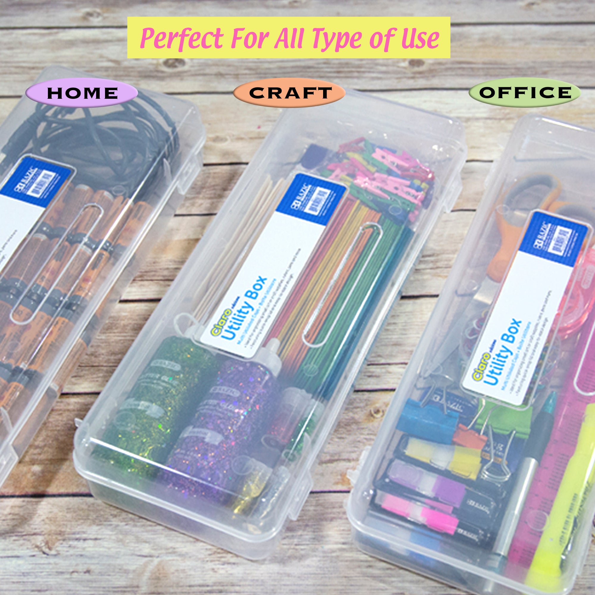 Clear Utility Box, Ruler Length, 1 Count
