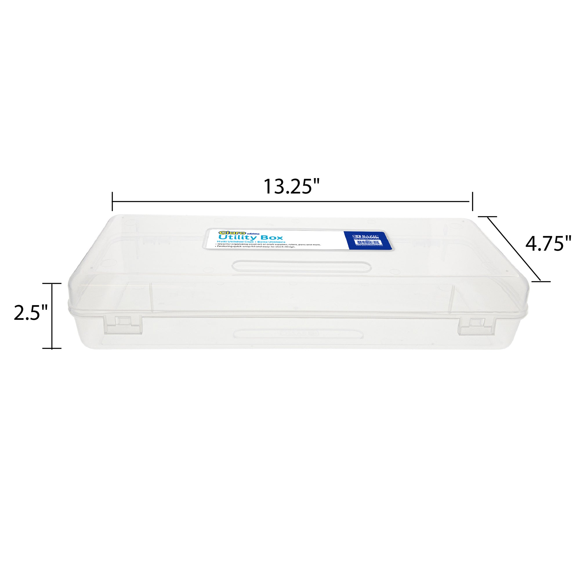 Clear Utility Box, Ruler Length, 1 Count