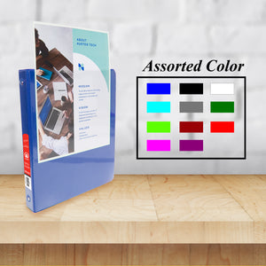 1/2" 3-Ring View Binder w/ 2-Pockets (11 Color Available)