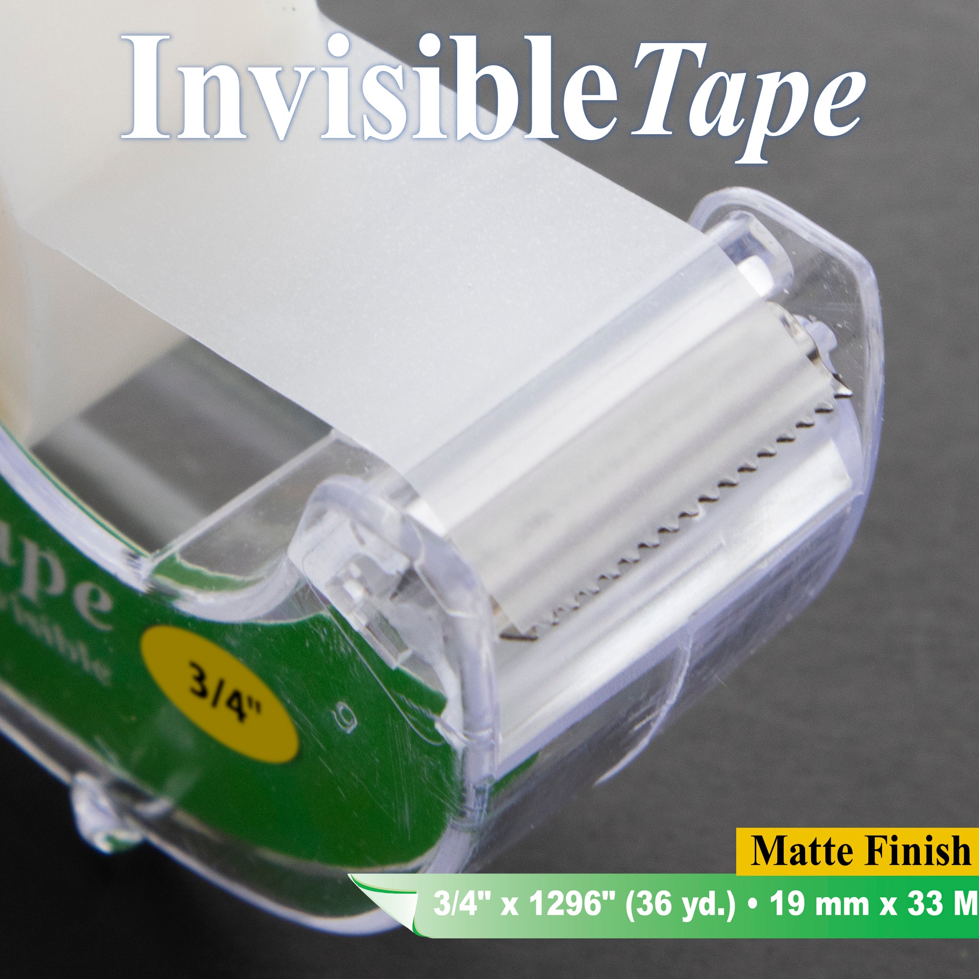 Invisible Tape with Dispenser, 0.75" x 1296"