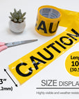 3" x 100' Yellow "Caution" Barricade Tape