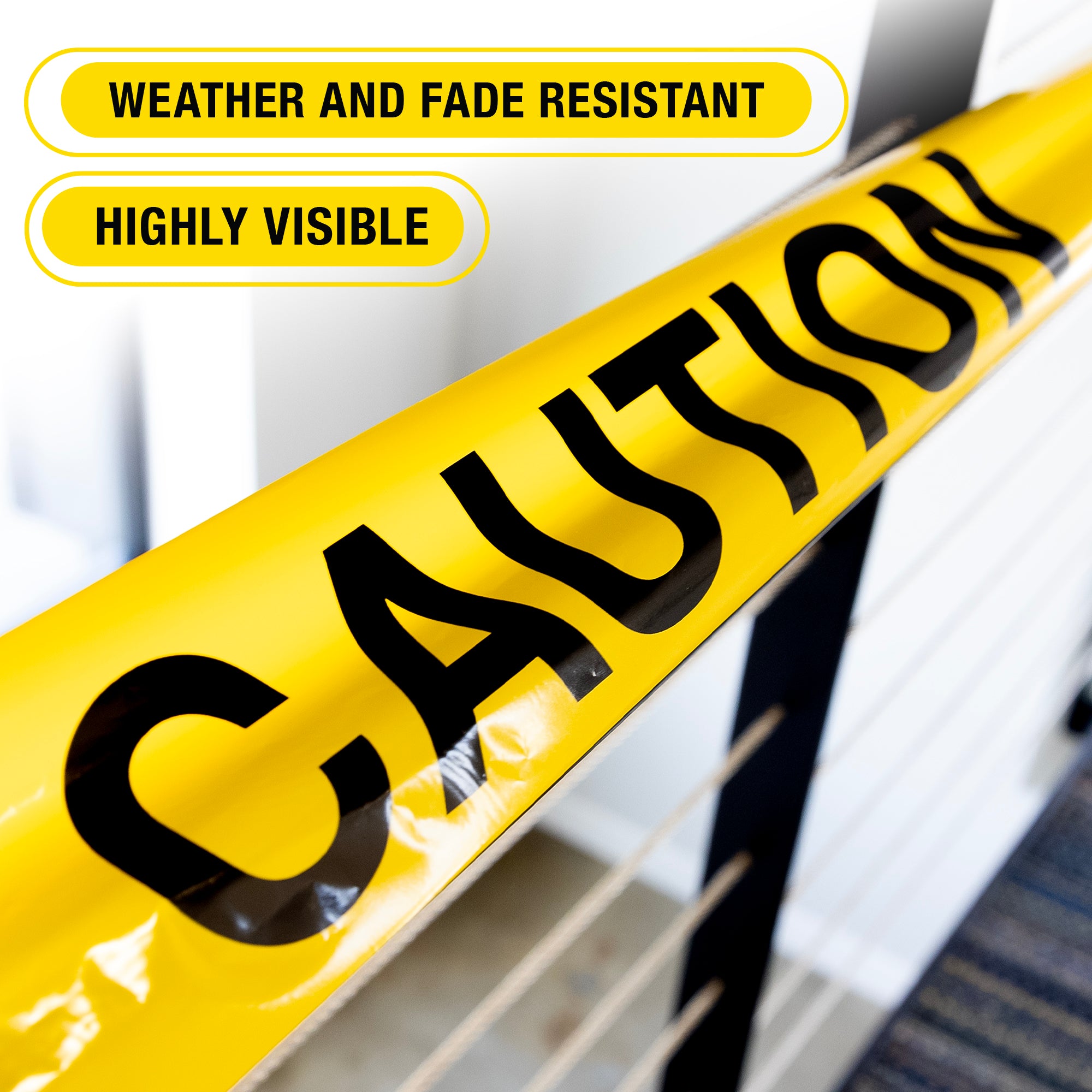 Yellow Caution Barricade Tape, 3 in x 1000 ft