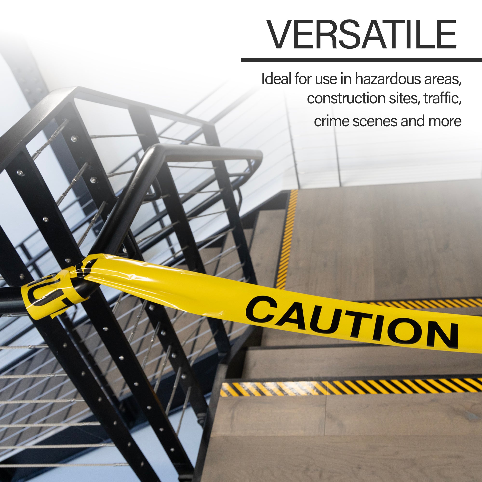 Yellow Caution Barricade Tape, 3 in x 1000 ft