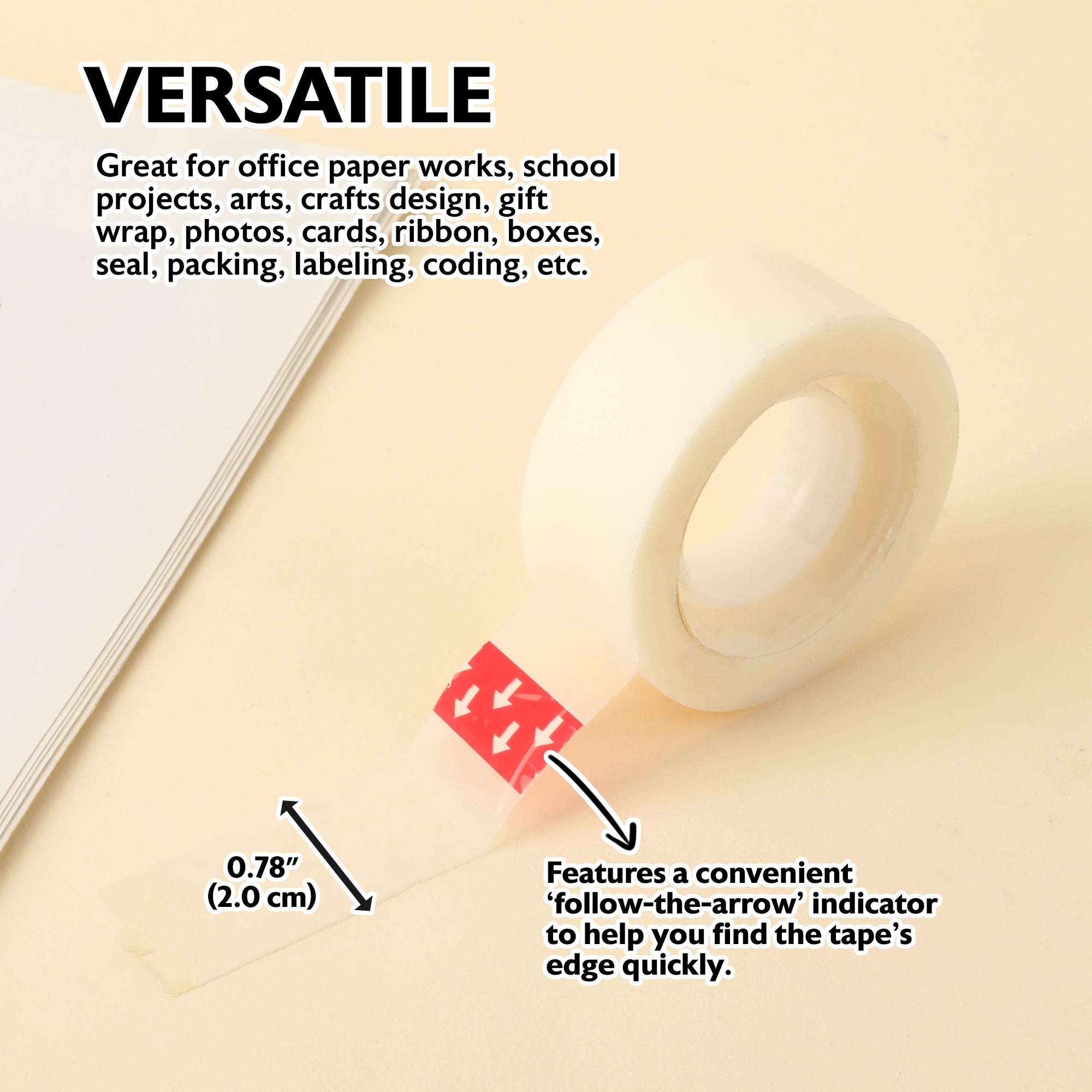 Invisible Tape Refill, 3/4 in x 800 in, 3 Rolls