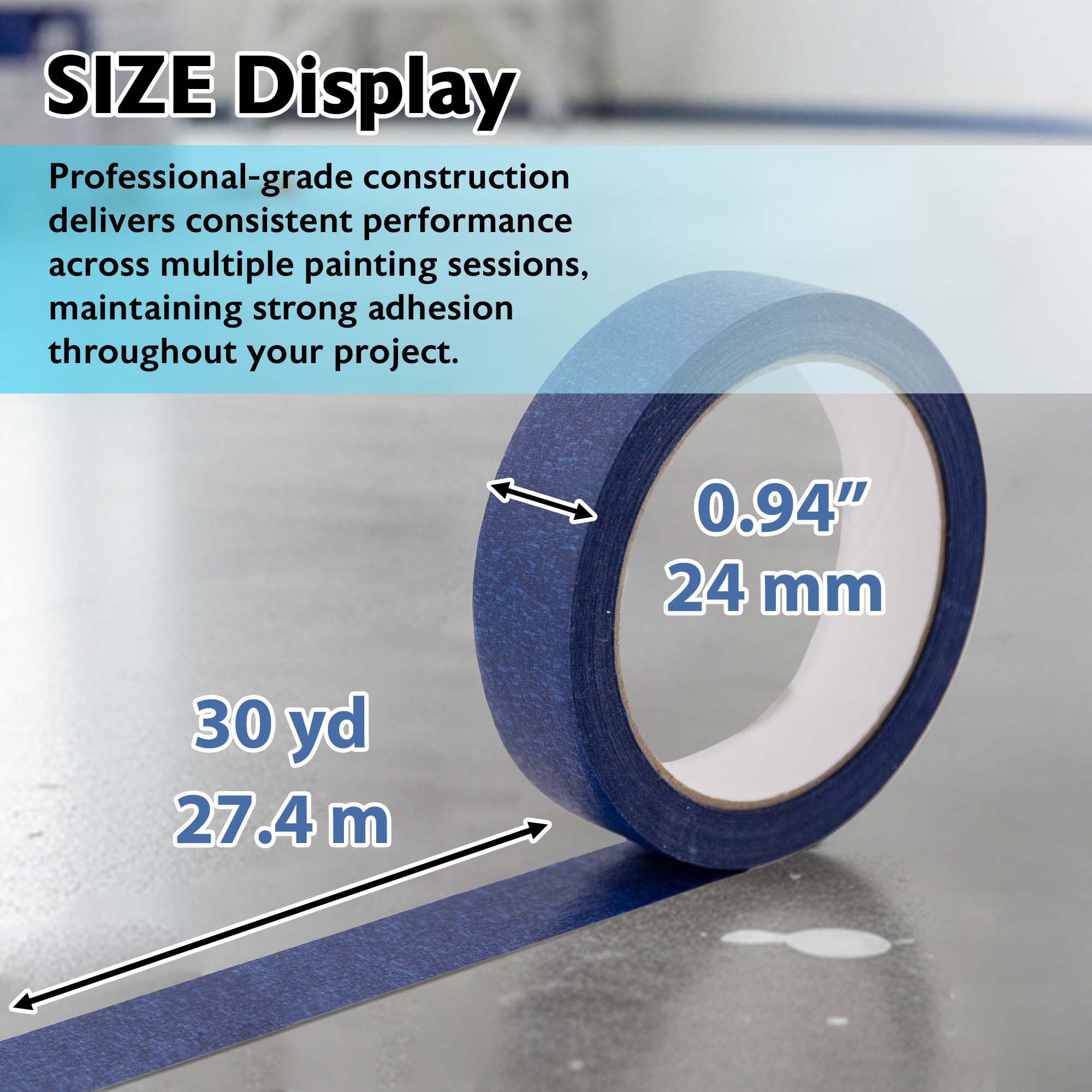 0.94" X 1080" (30 Yards) Blue Painter's Tape