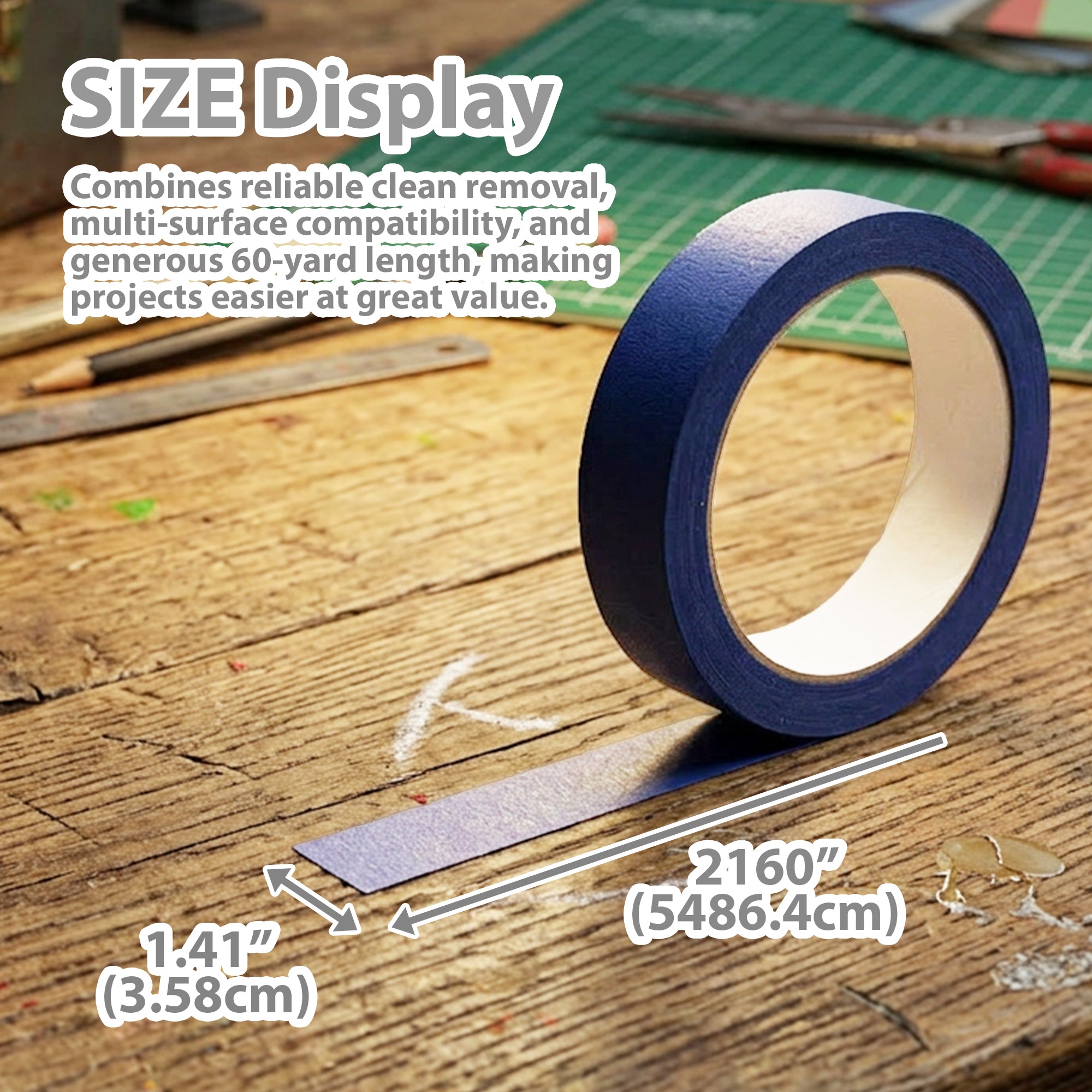 1.41" X 2160" (60 Yards) Blue Painter's Tape