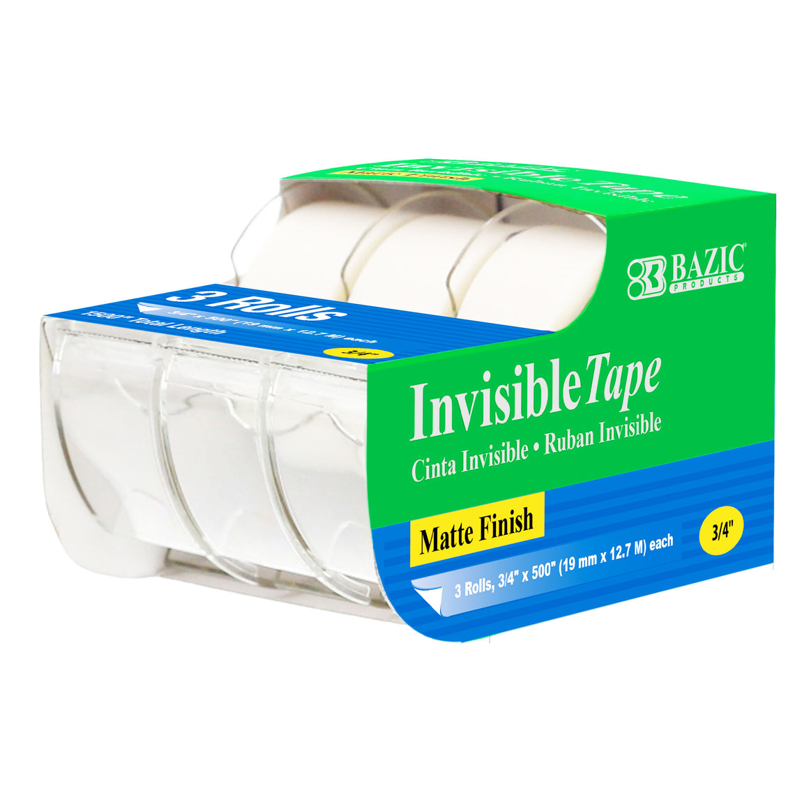 Invisible Tape 3/4" X 500" (3/Pack)