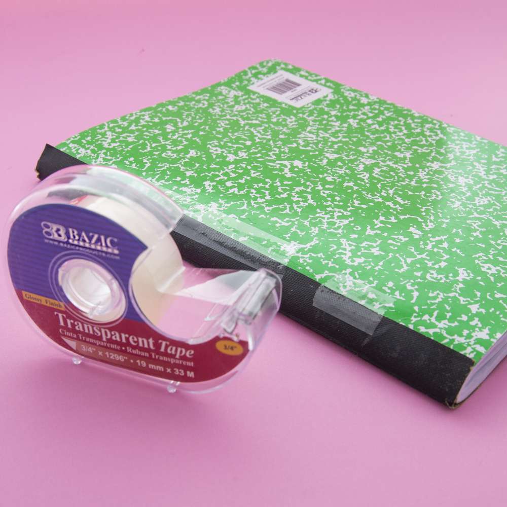Transparent Tape with Dispenser, 3/4 in x 1296 in
