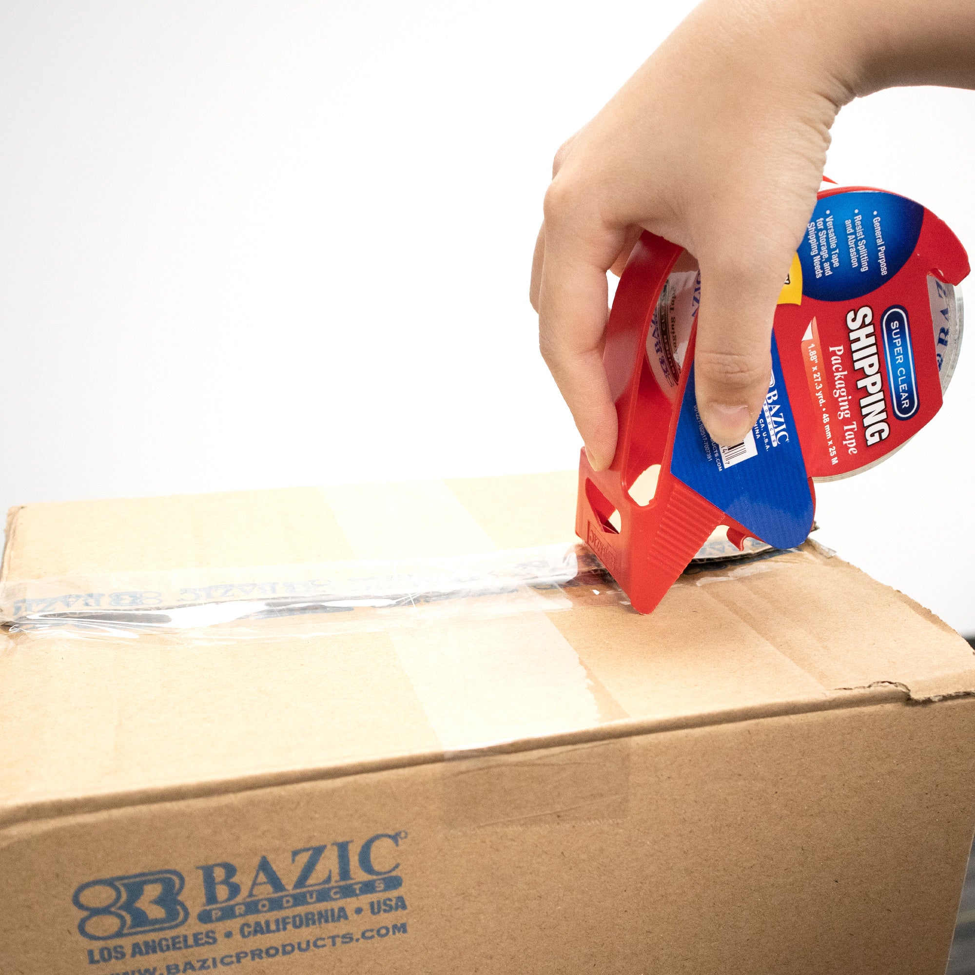 Shipping Packaging Tape with Dispenser, 1.88" x 27.3 yd