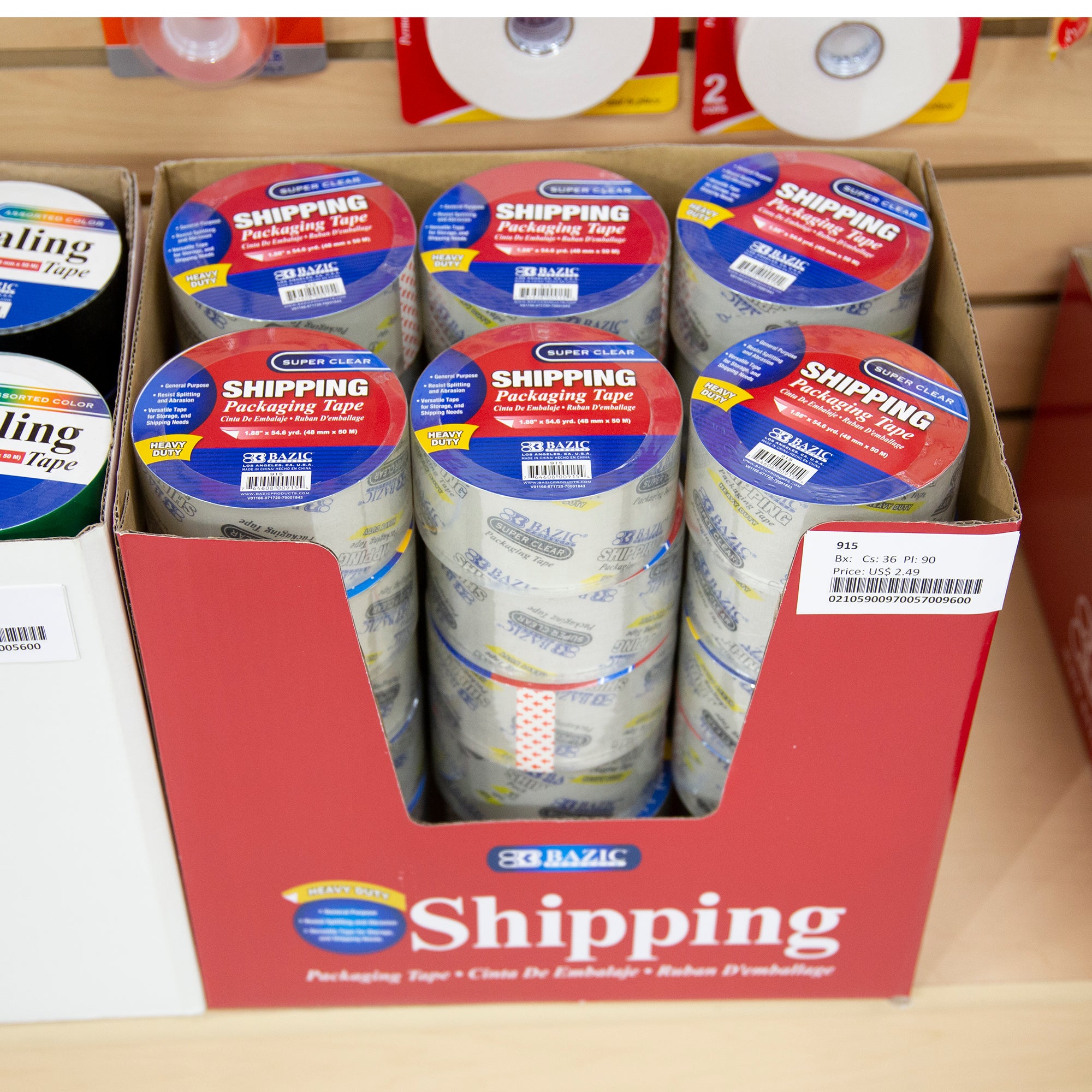 Shipping Packaging Tape, 1.88" x 54.6 yd