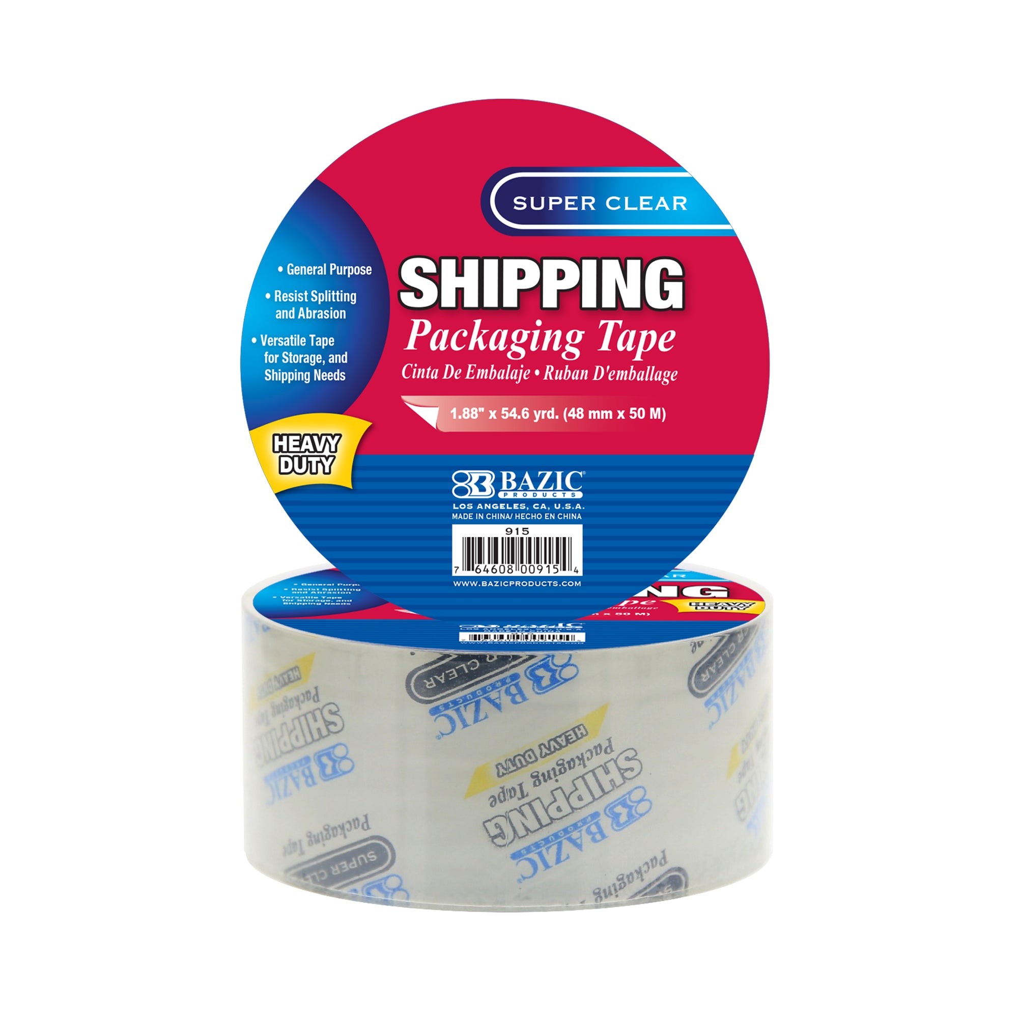 Shipping Packaging Tape, 1.88" x 54.6 yd