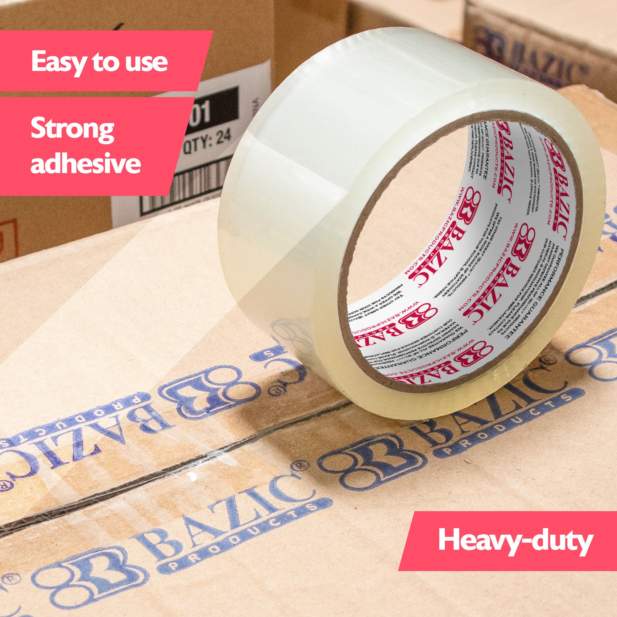 Clear Packaging Tape, 1.88 in x 109.3 Yards, 36 Rolls