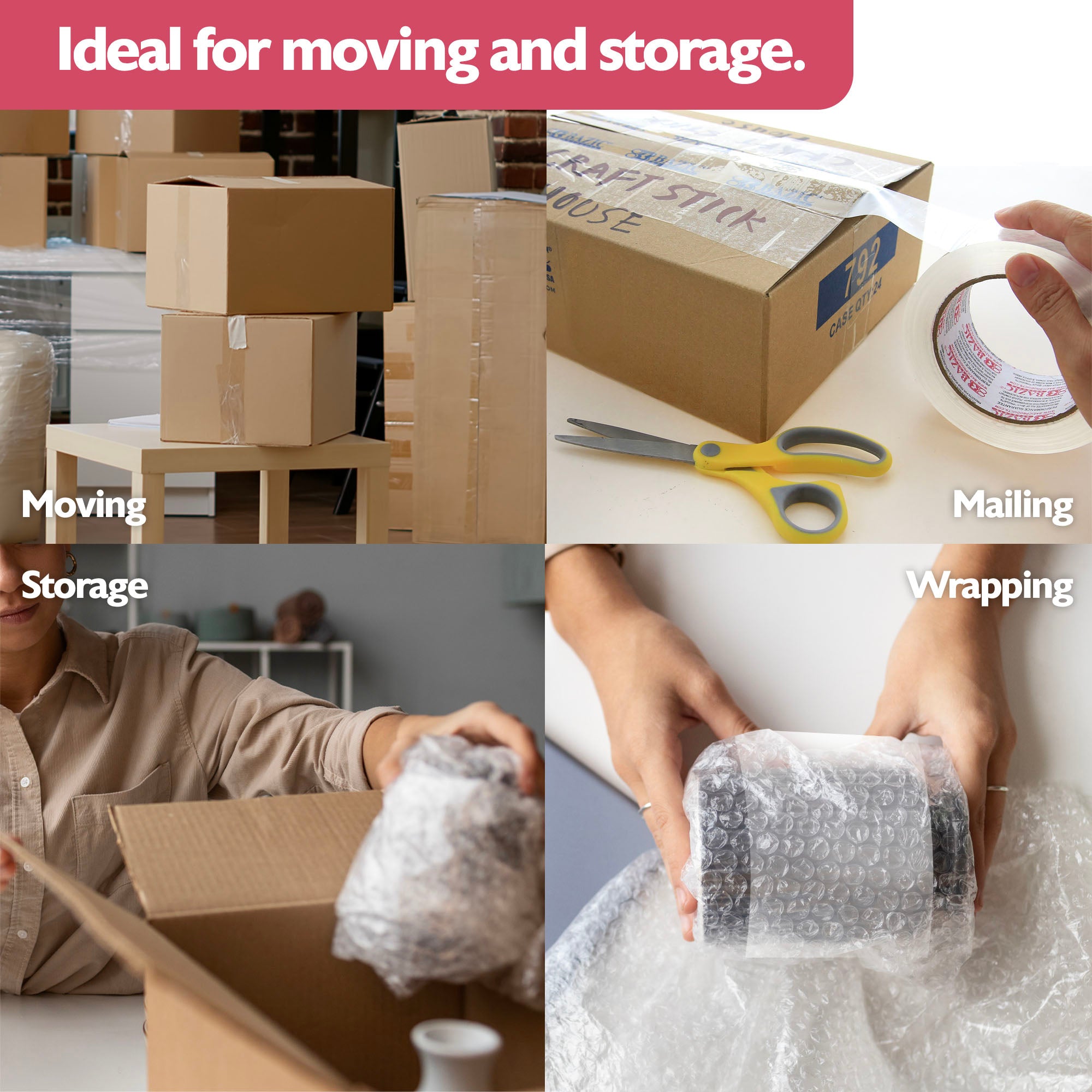 Clear Packaging Tape, 1.88 in x 109.3 Yards, 36 Rolls