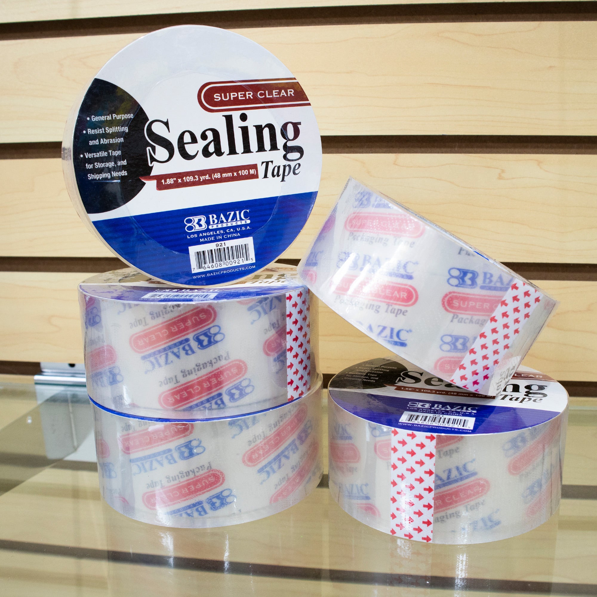 Transparent Packaging Tape, 1.88" x 109.3 yrd
