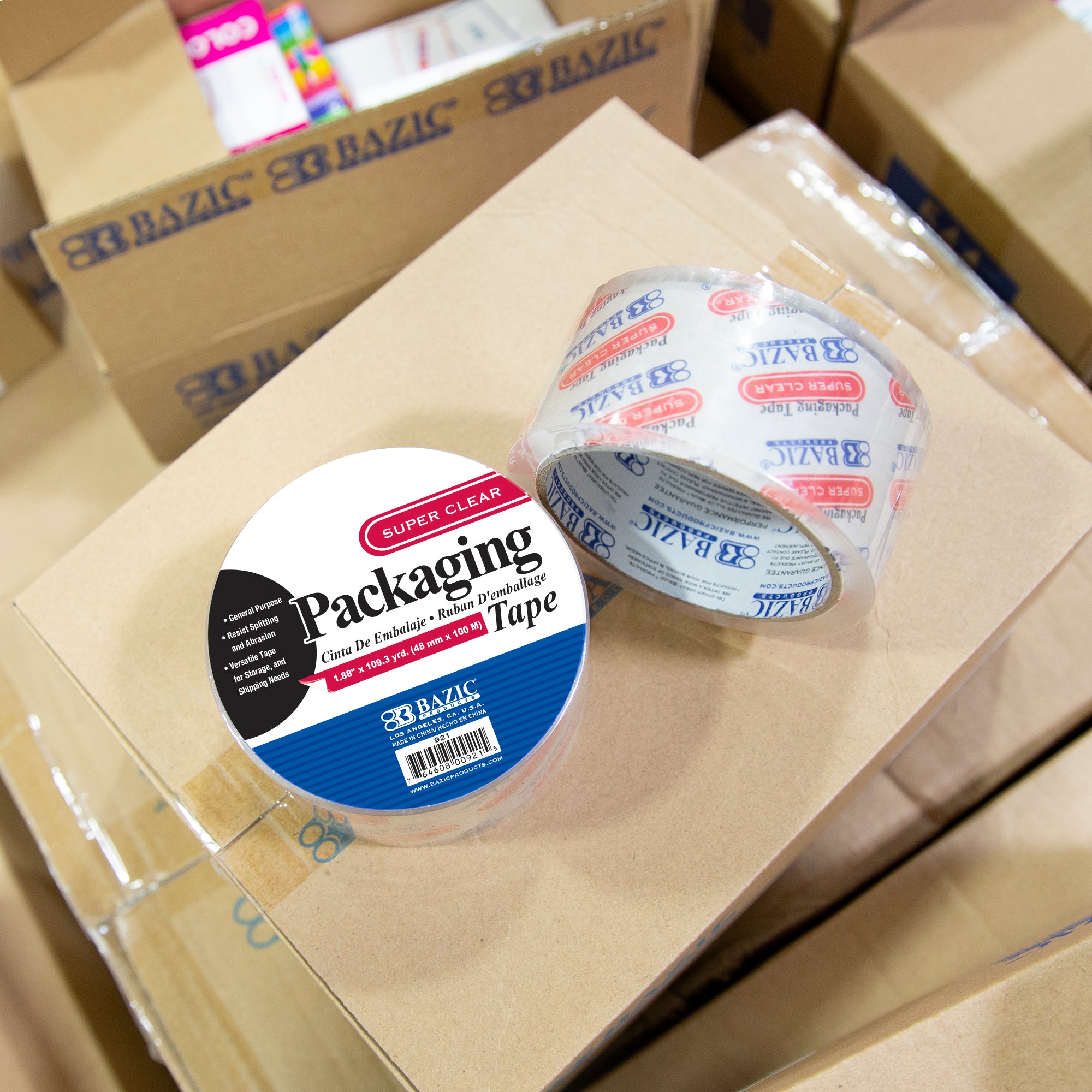 Transparent Packaging Tape, 1.88" x 109.3 yrd