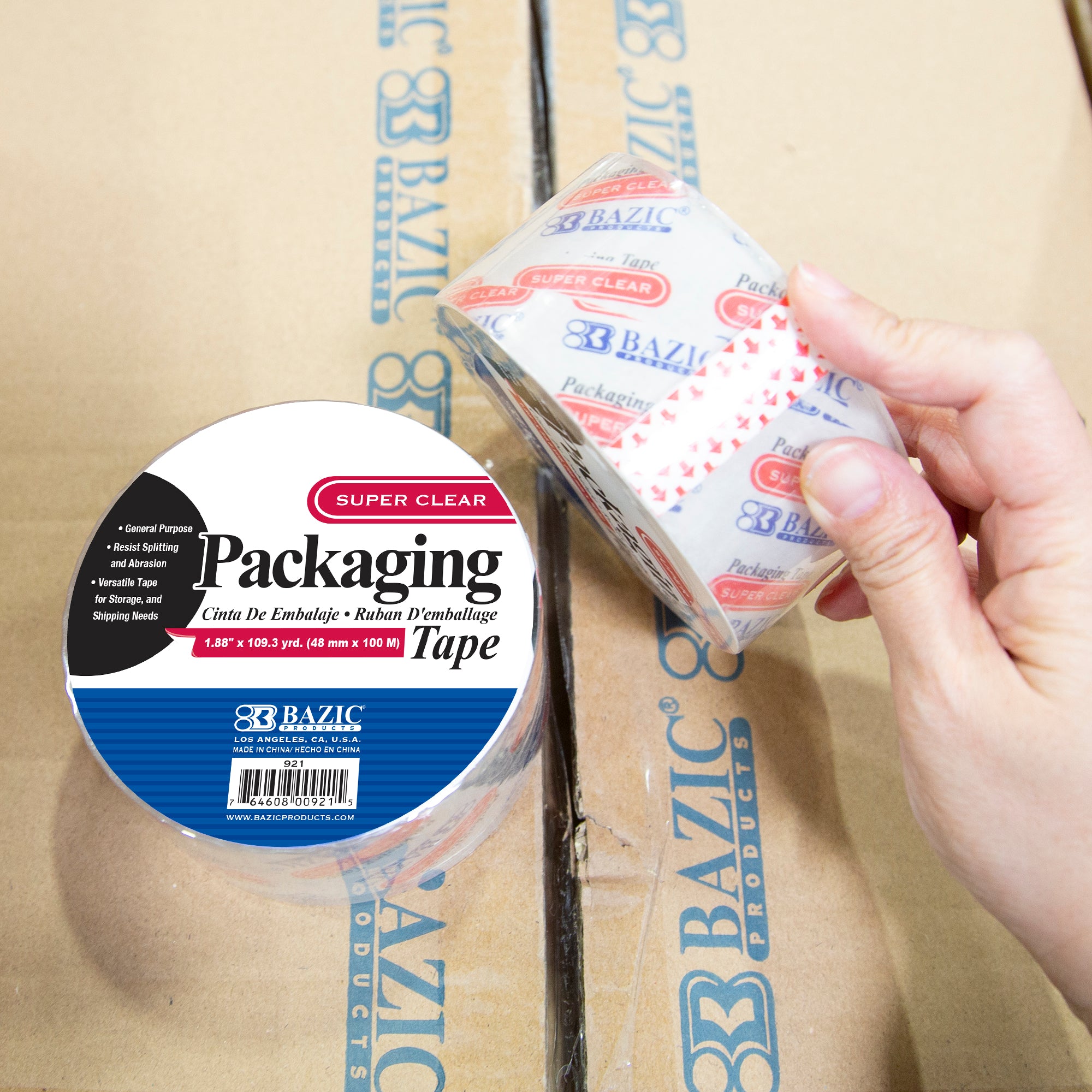 Transparent Packaging Tape, 1.88" x 109.3 yrd