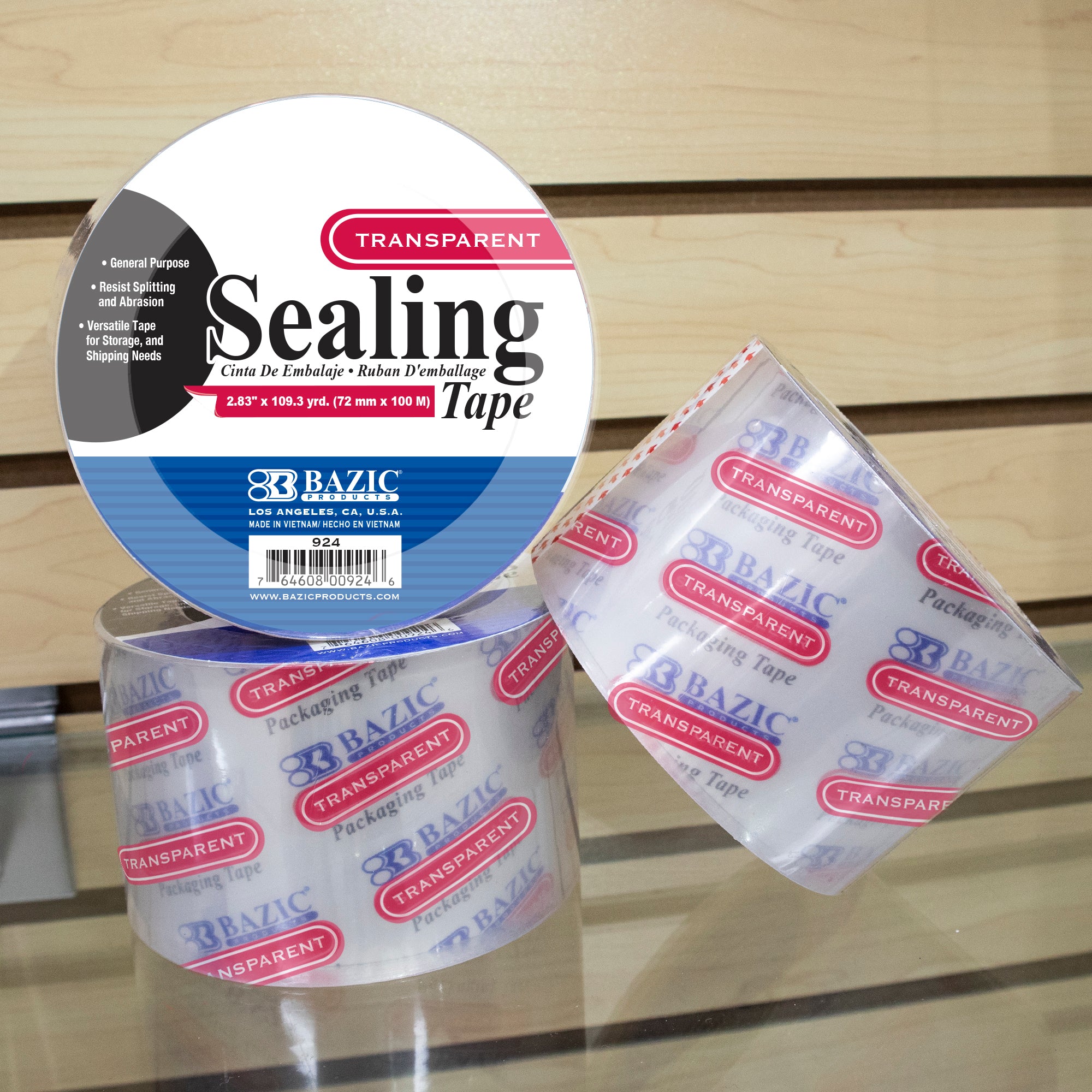 Clear Packaging Tape, 2.83 in x 109.3 Yards