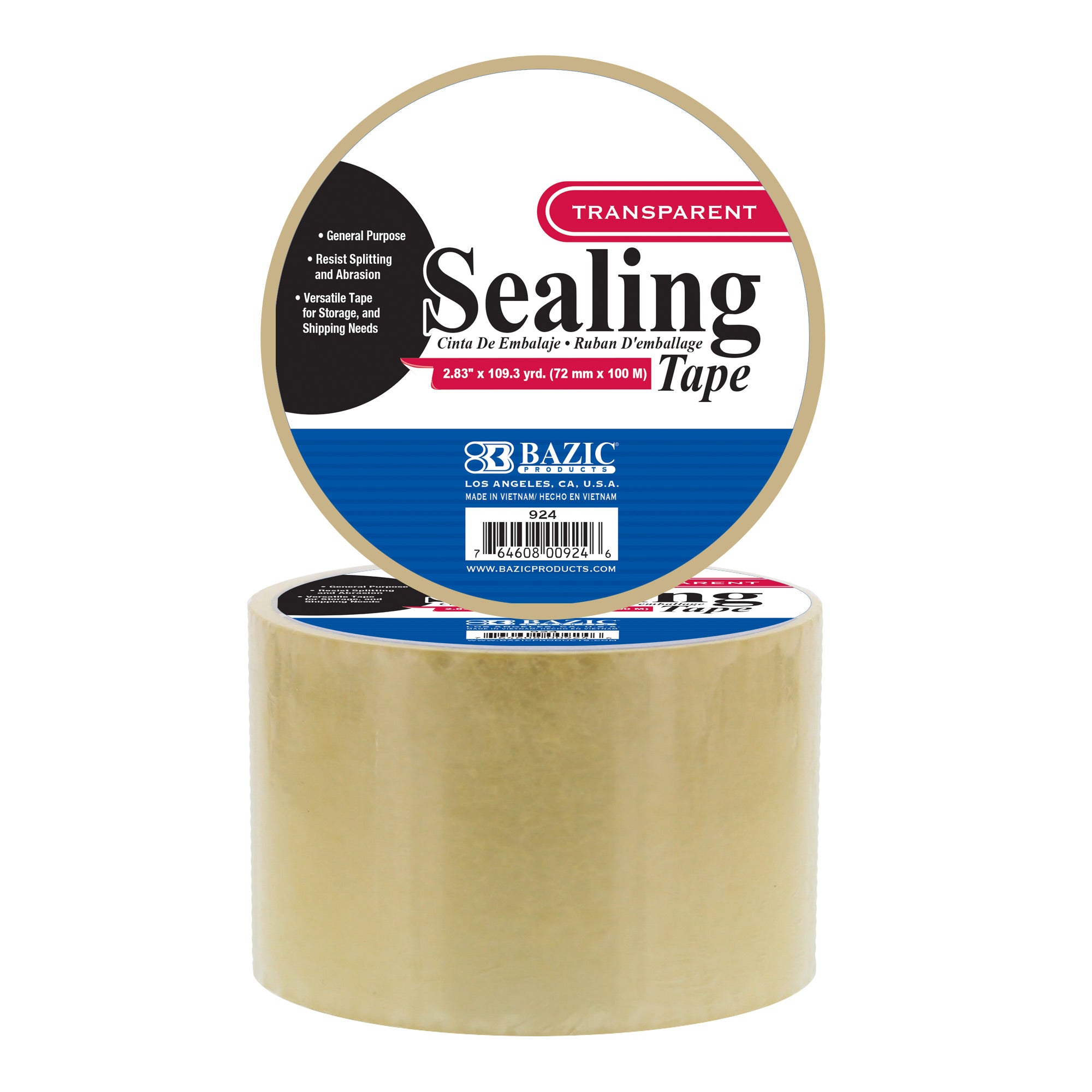 Clear Packaging Tape, 2.83 in x 109.3 Yards