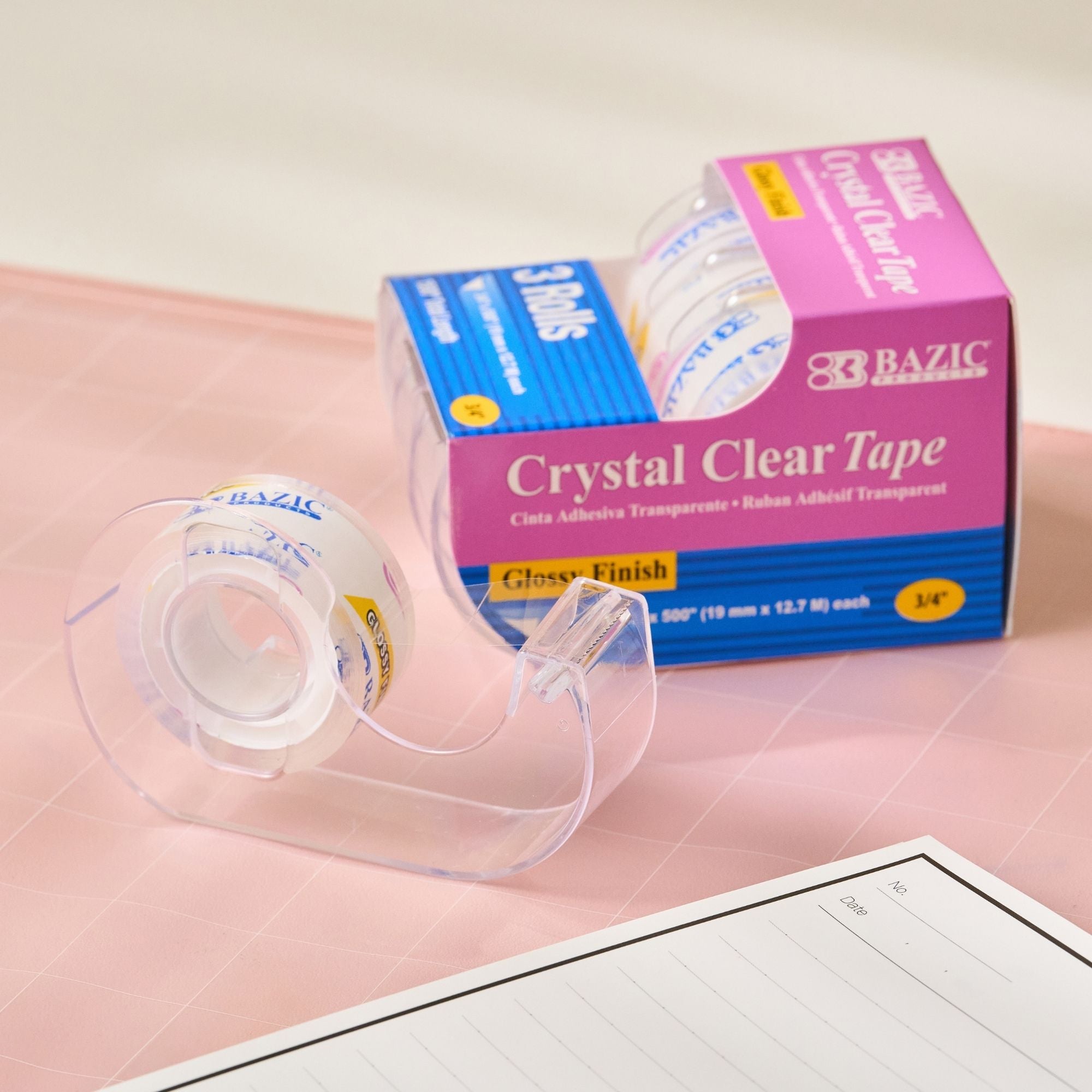 Crystal Clear Tape, 3 Rolls, 0.75" x 250" Each