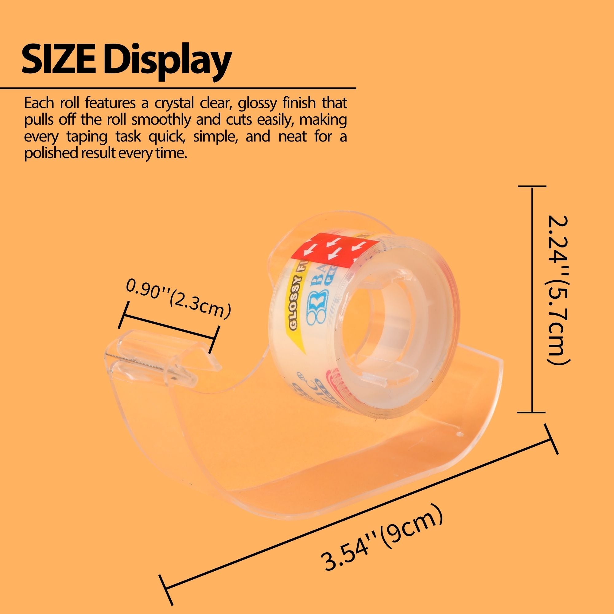 3/4" X 250" Crystal Clear Tape (3/Pack) w/ Floor Display