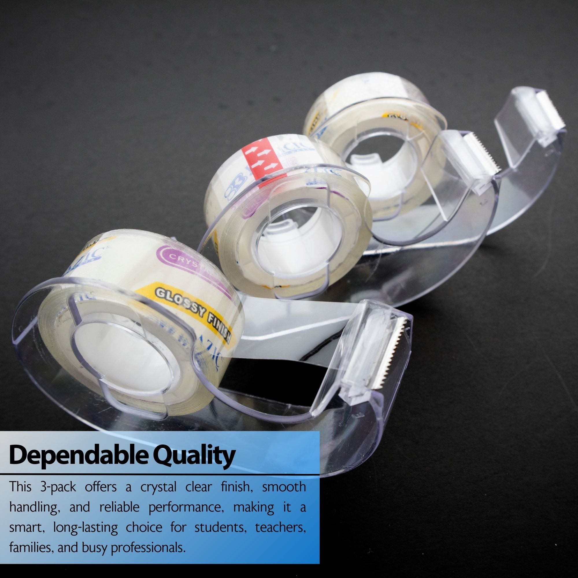 3/4" X 250" Crystal Clear Tape (3/Pack) w/ Floor Display