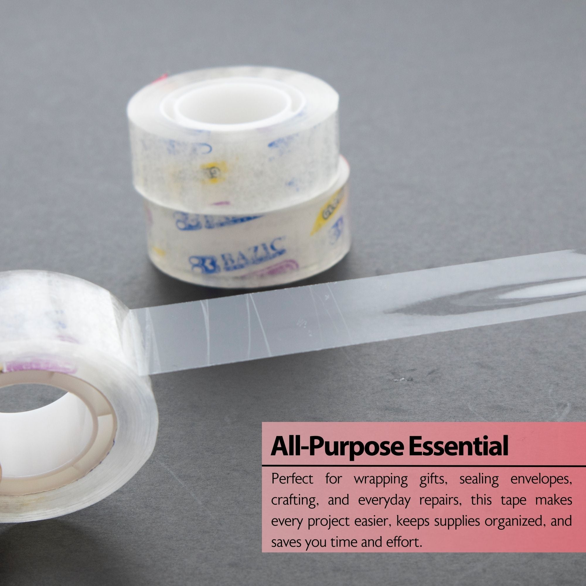 3/4" X 250" Crystal Clear Tape (3/Pack) w/ Floor Display