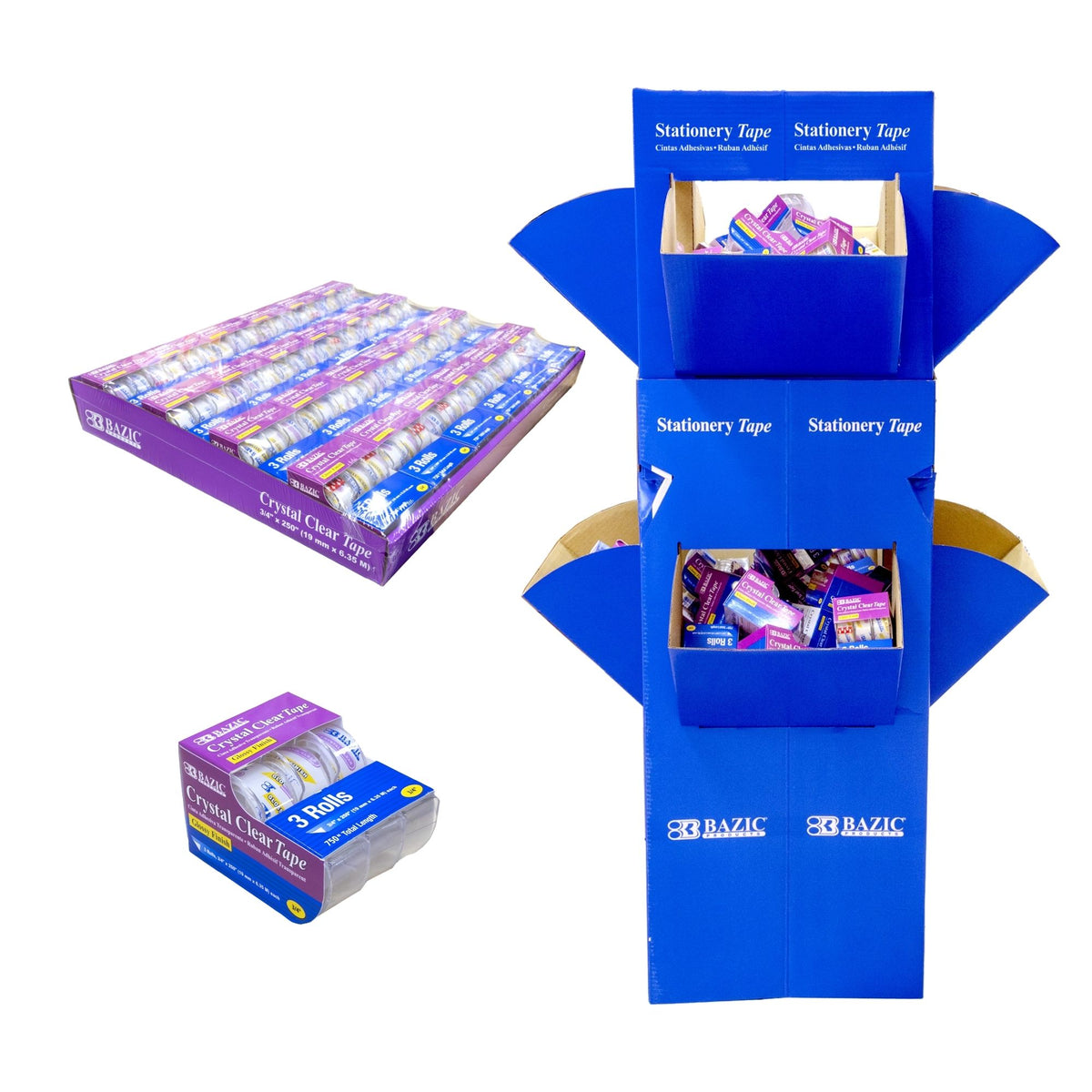 Crystal Clear Tape, 3/4 in x 250 in