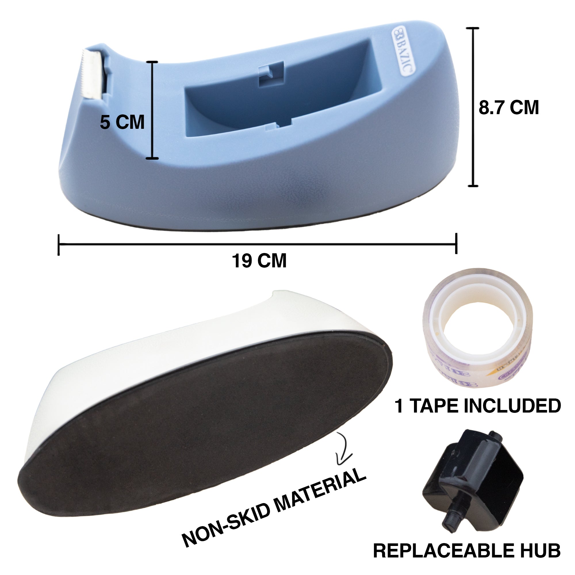 1" Core Heavy Duty Desktop Tape Dispenser w/ Tape Refill