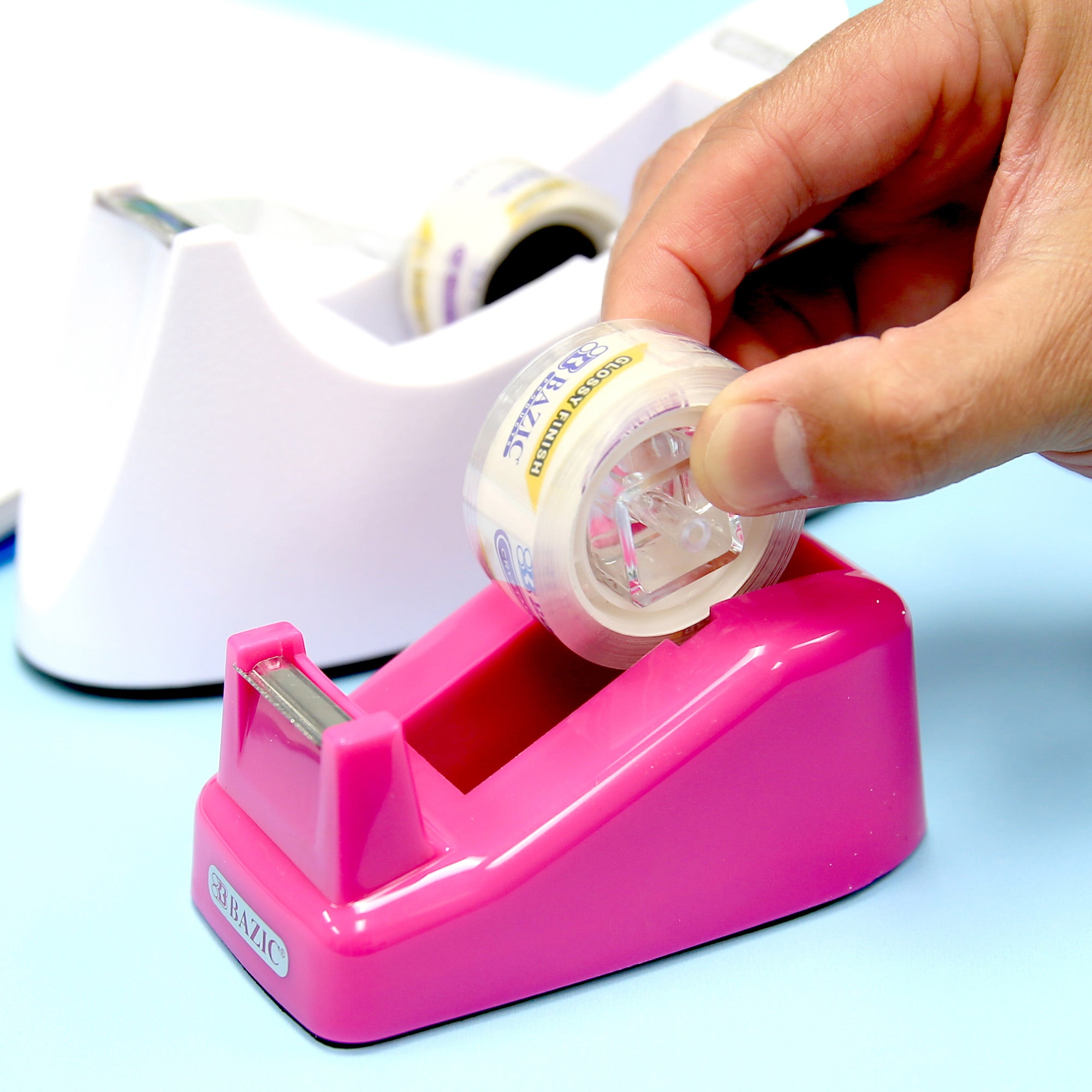 Mini Desktop Tape Dispenser with 3 Tape Refills, 1 in Core