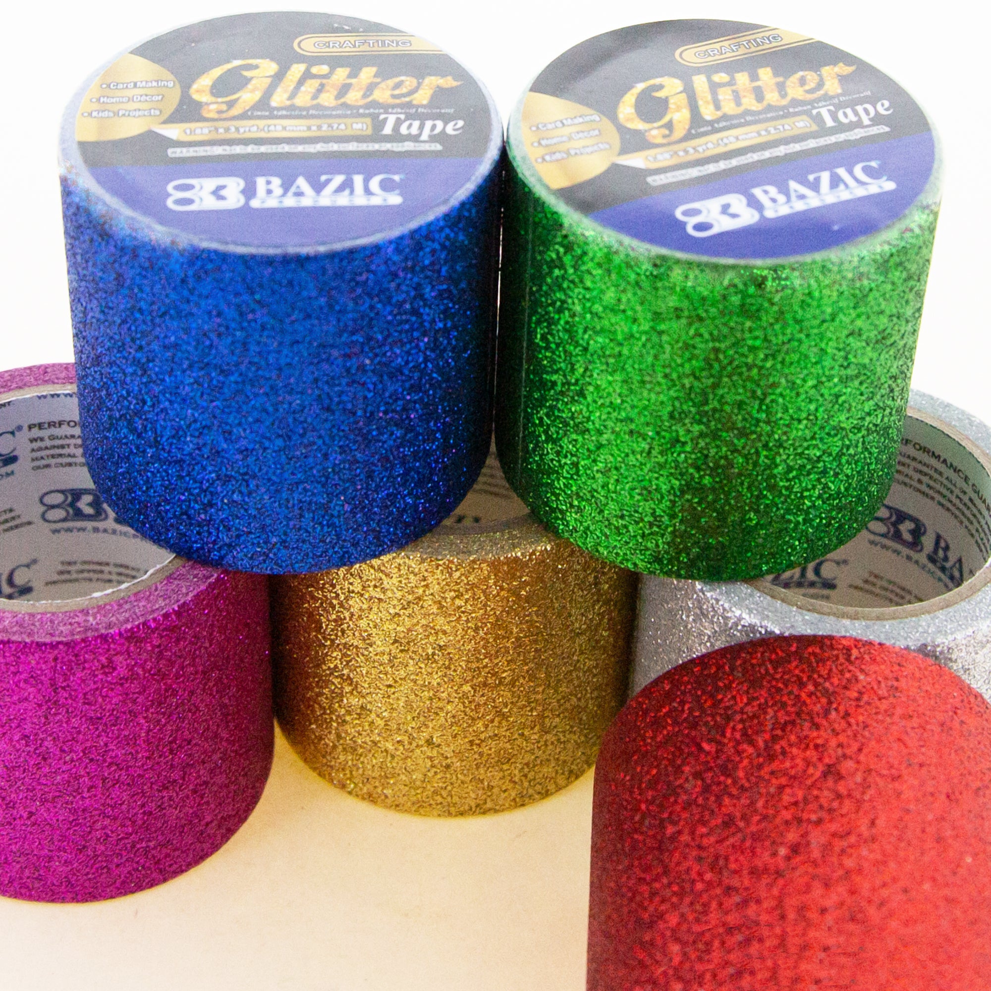 Bazic 960 1.88'' X 3 Yards Glitter Tape Case of 36, 36 - King Soopers